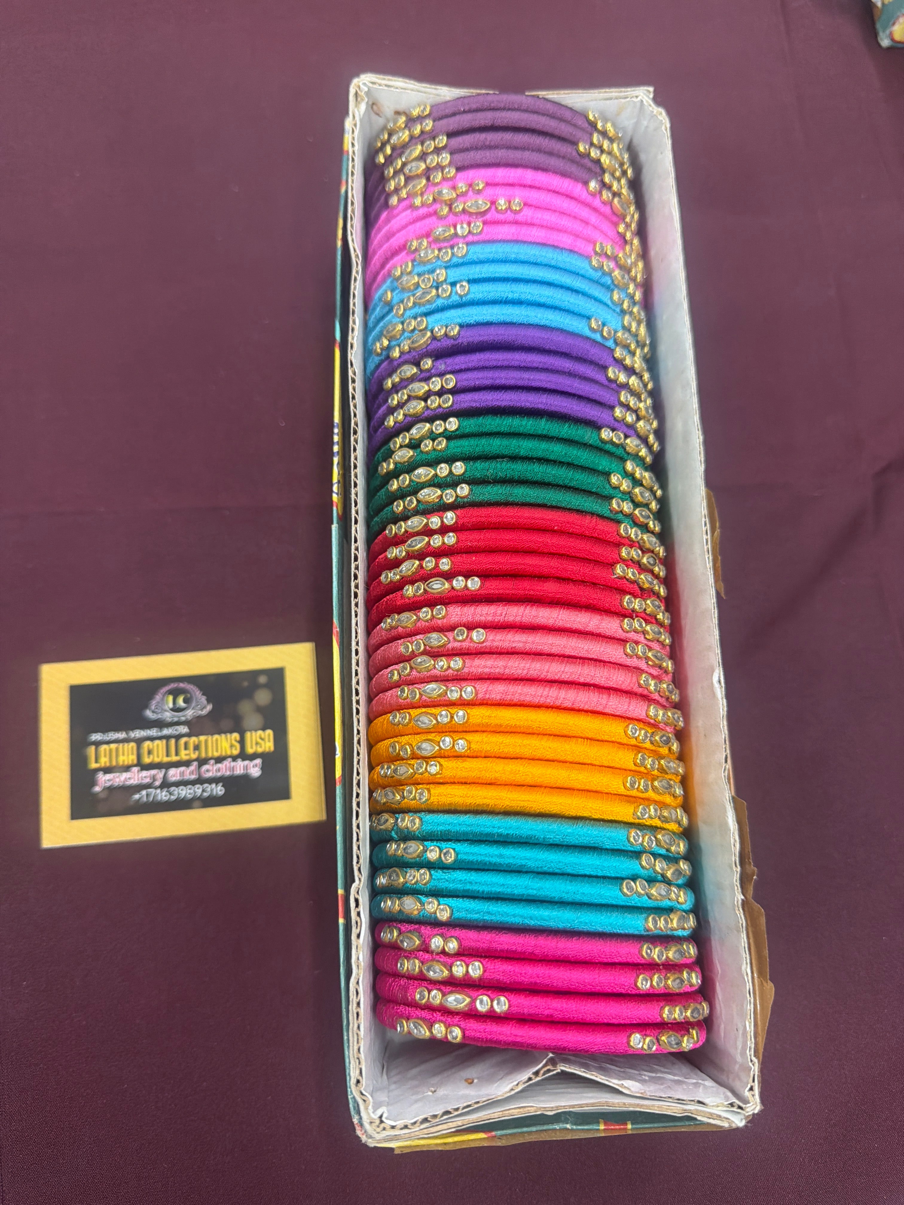🧿 Silk Thread Bangles – Wholesale Box