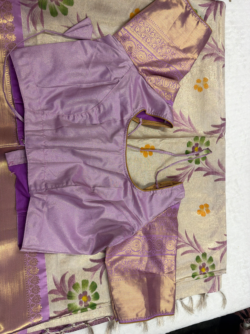 Saree with stiched blouse