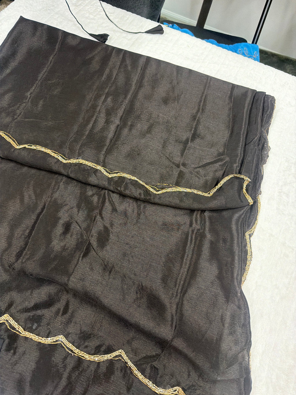 Chinon Crepe Saree with Stitched Blouse