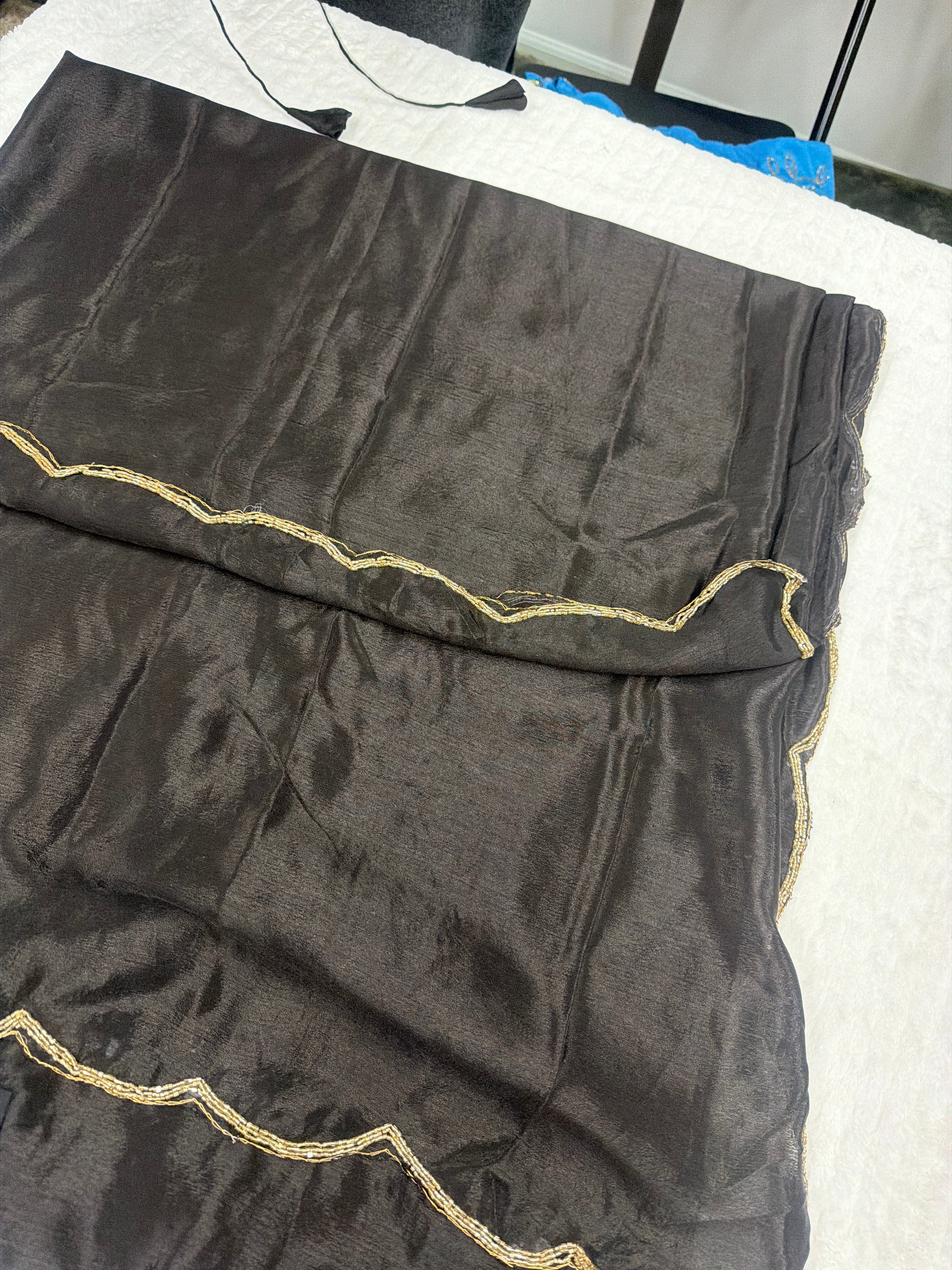 Chinon Crepe Saree with Stitched Blouse