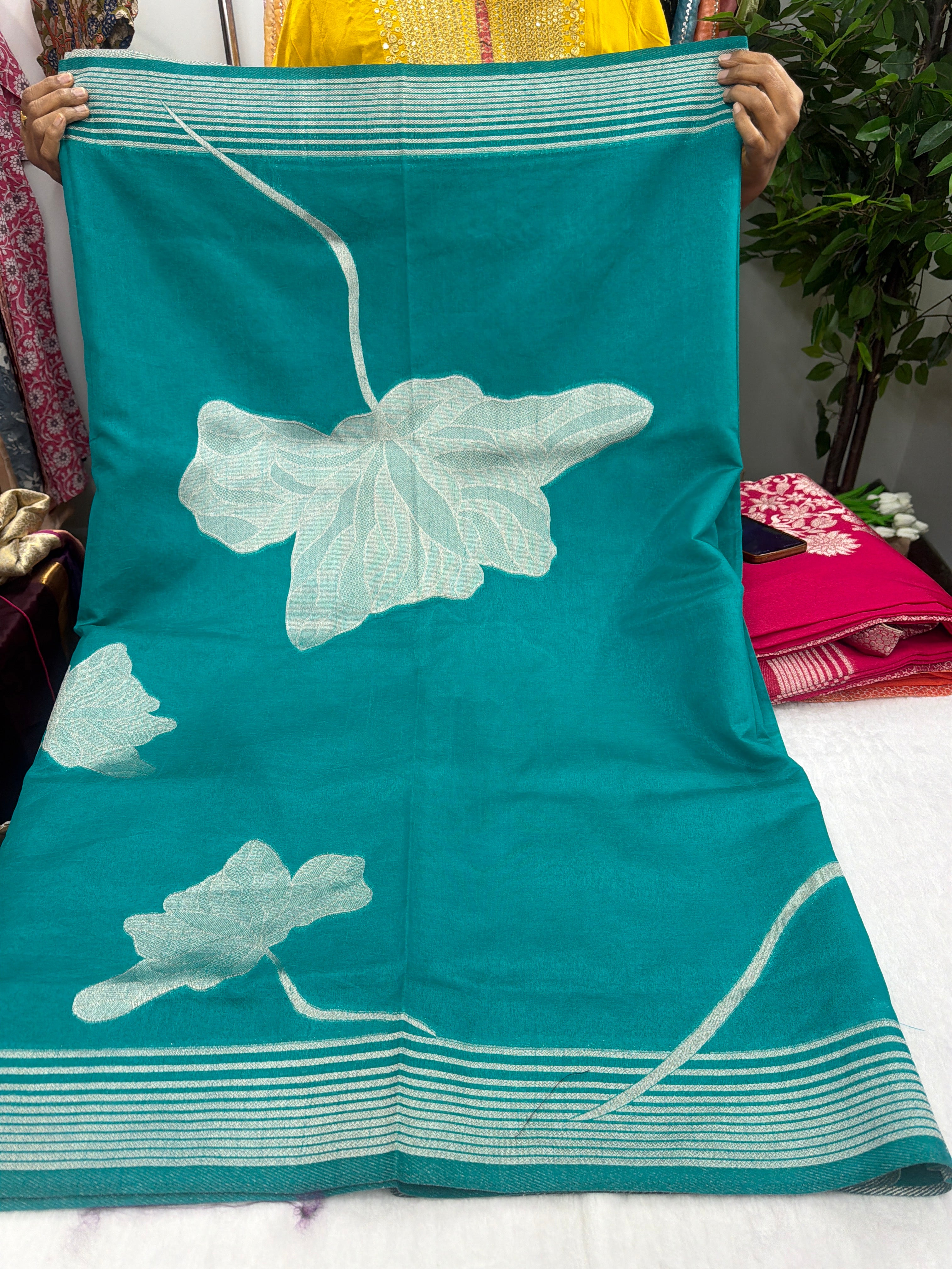 Tussar saree with stiched blouse