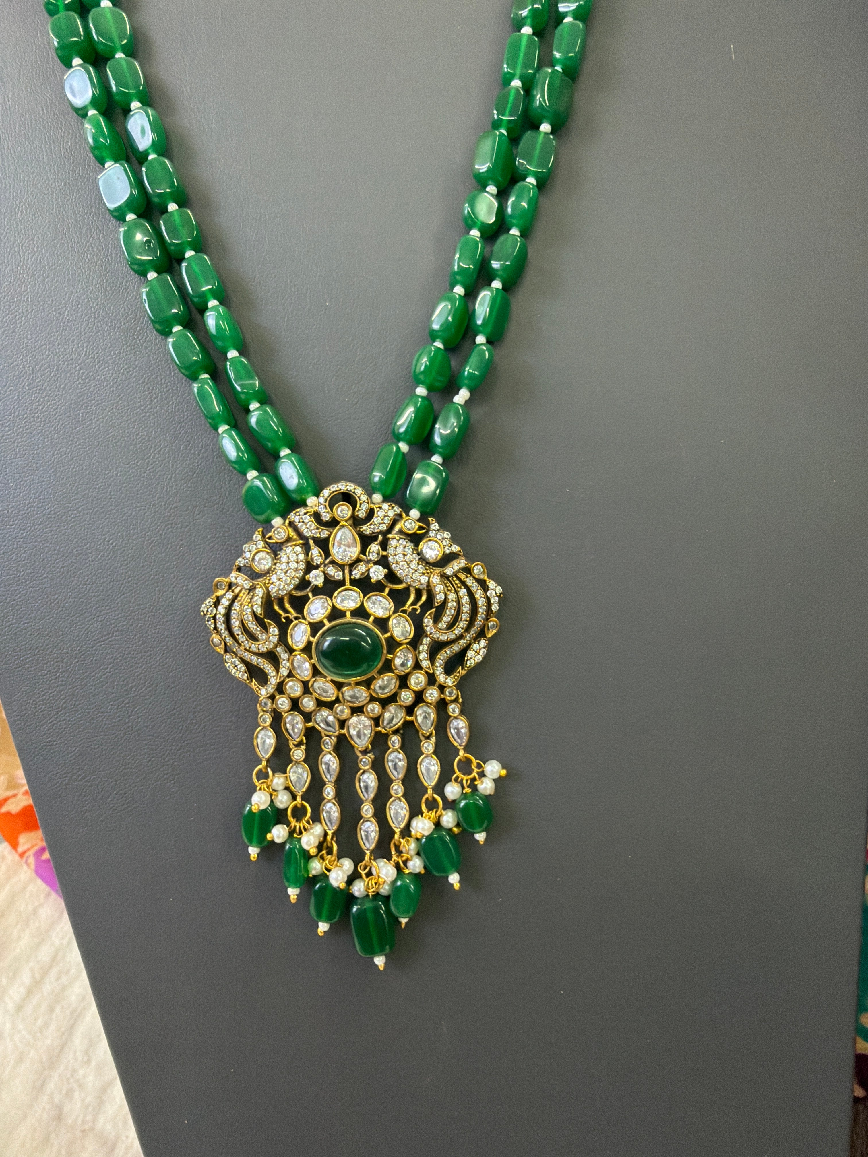 Elegant Beads Long Haram Set with Matching Earrings