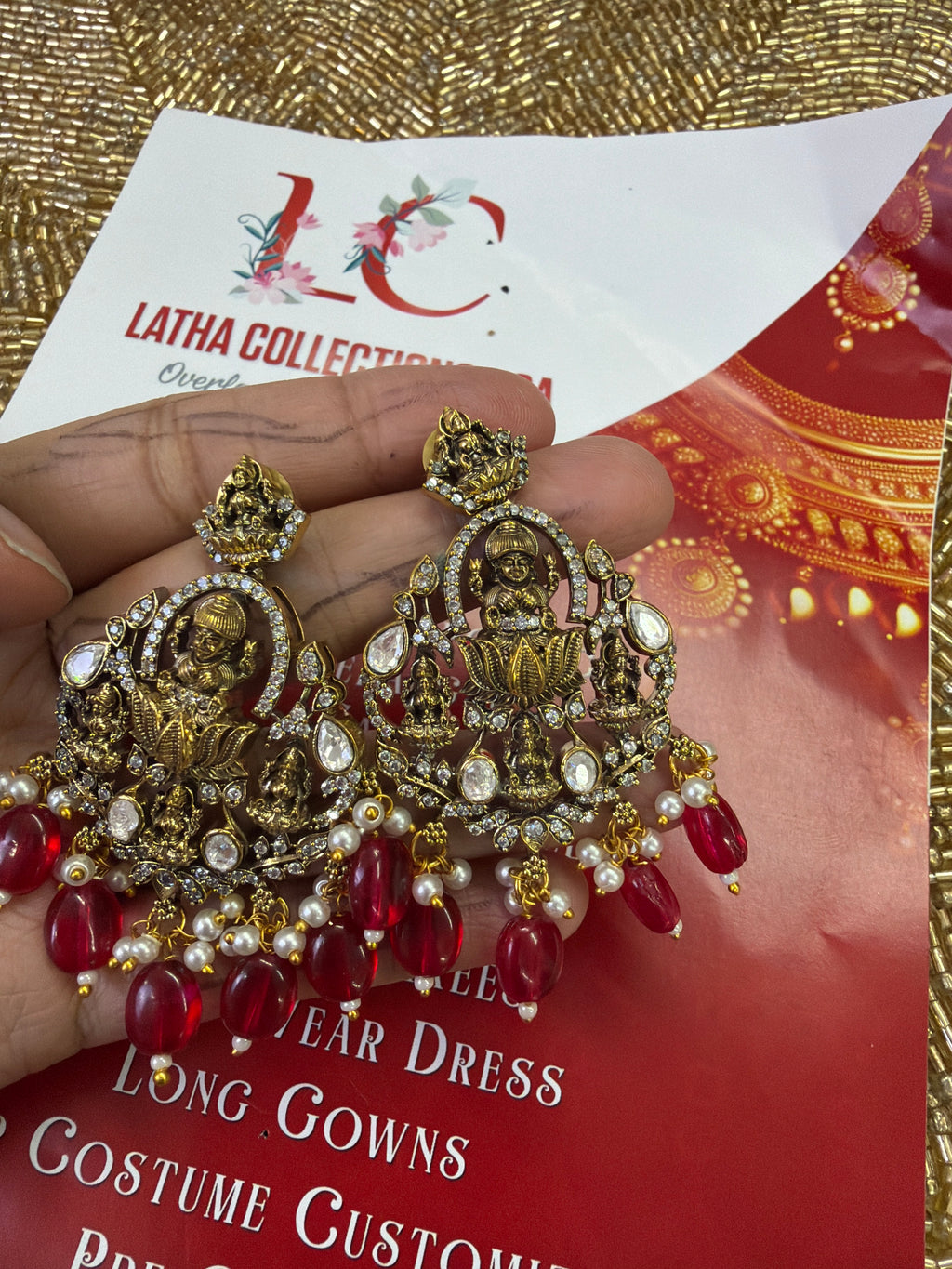 Elegant Beads Long Haram Set with Matching Earrings