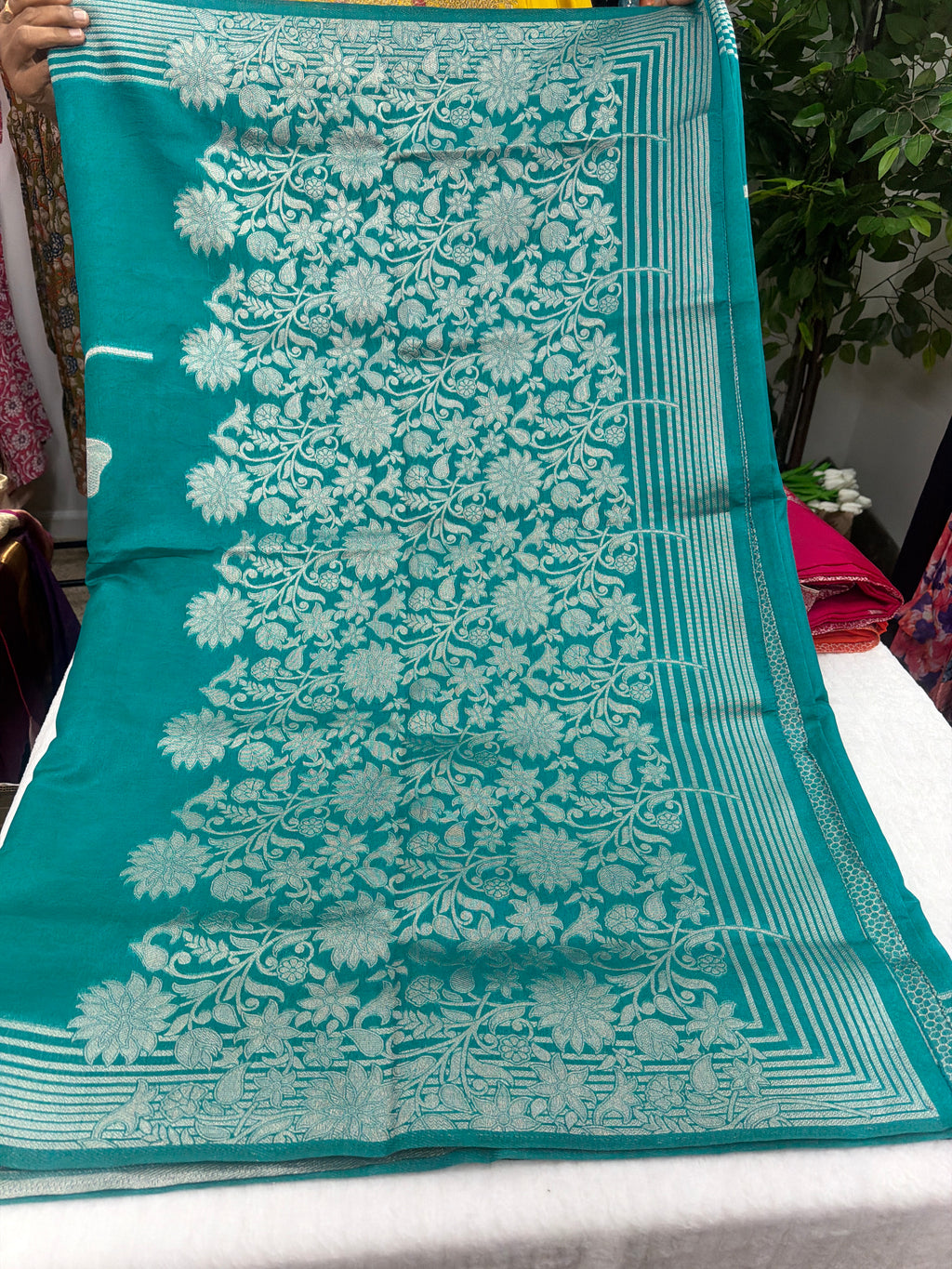 Tussar saree with stiched blouse