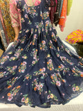 Premium Georgette Frocks ✨ navy blue 
    Length 45