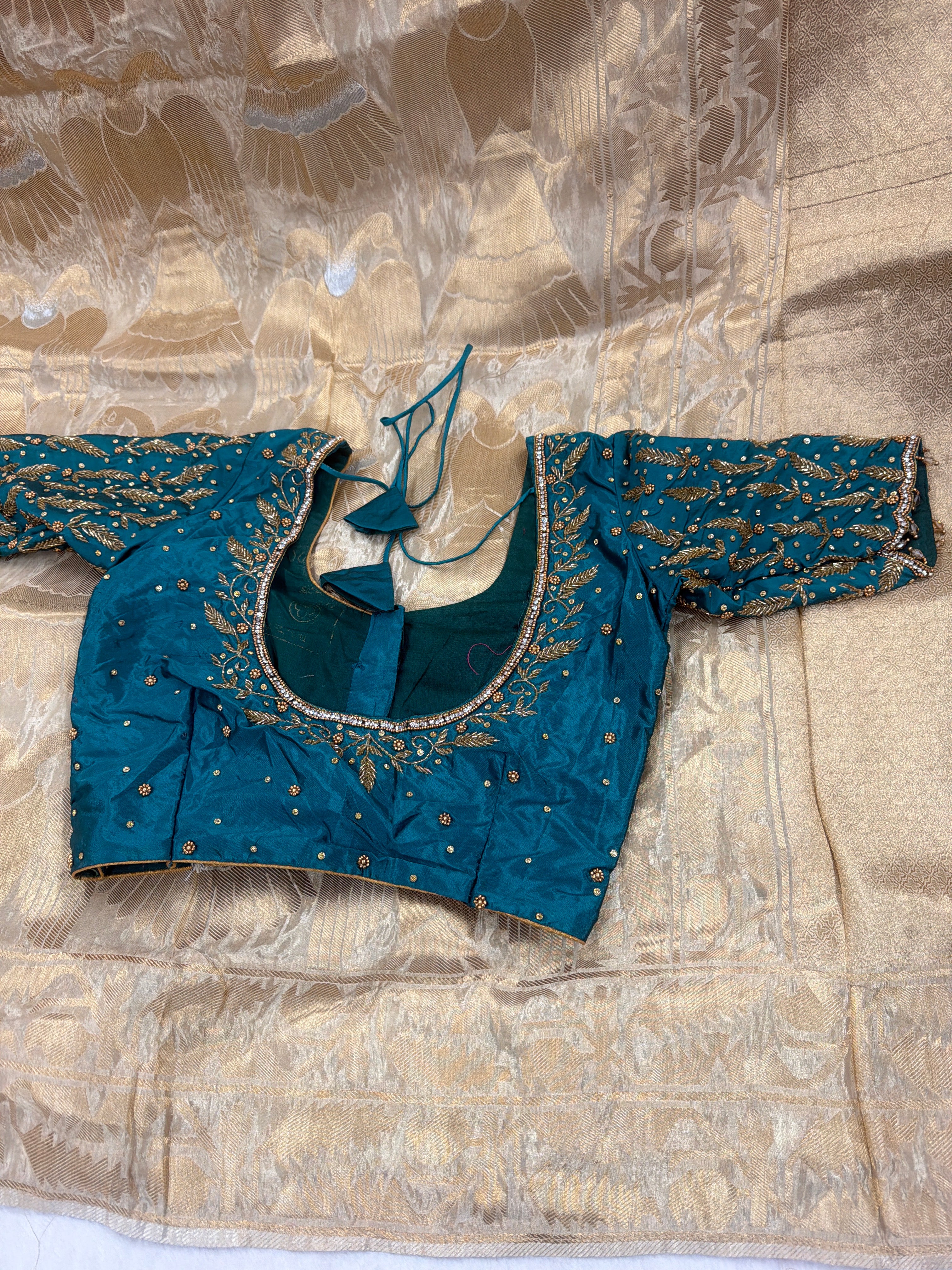 Banaras Saree with Stitched Maggam Work Blouse