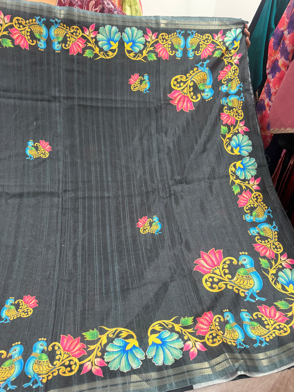 Tanjore tussar saree with stitched blouse