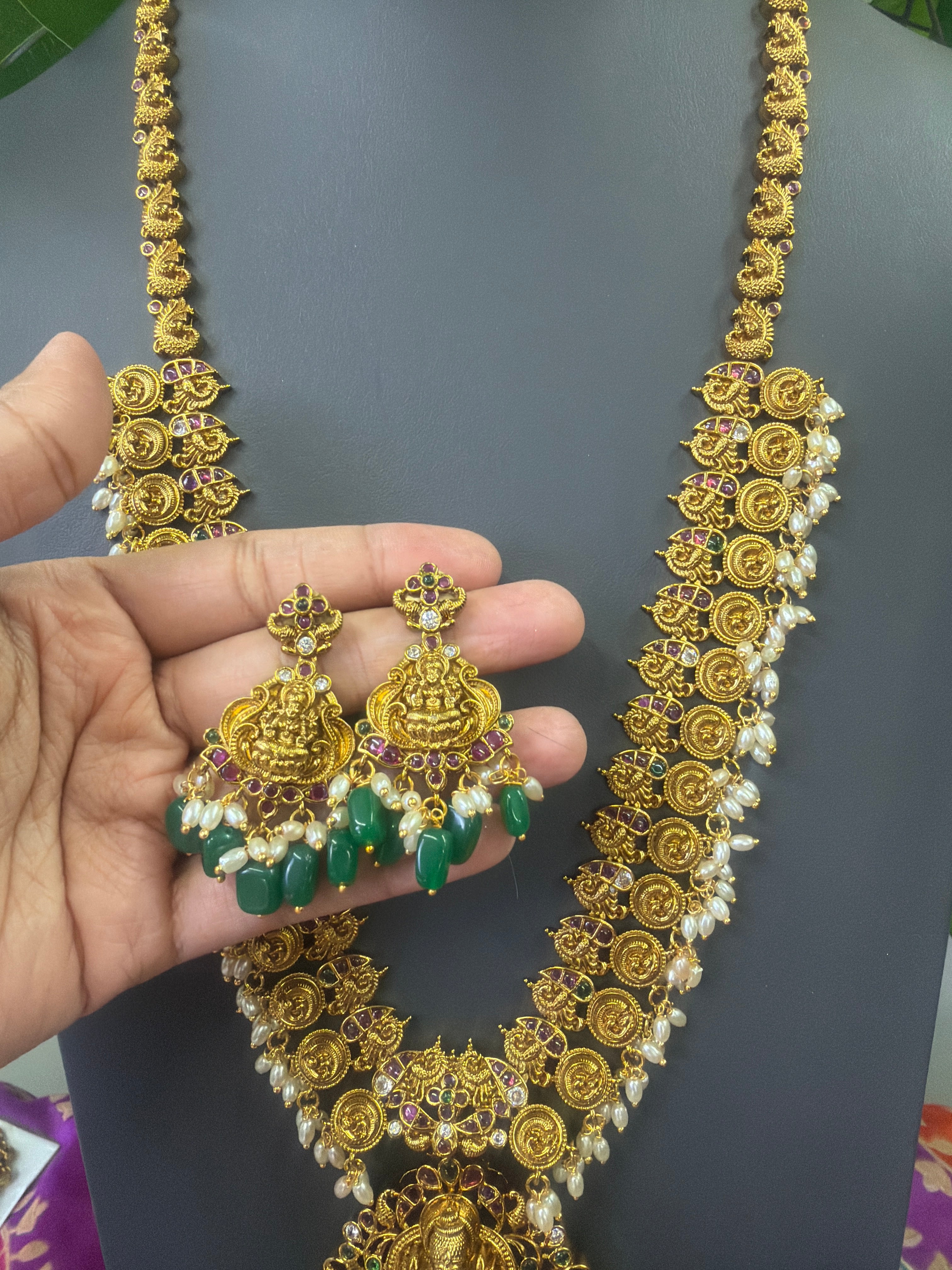 Haram Set with Detachable Locket and Earrings
