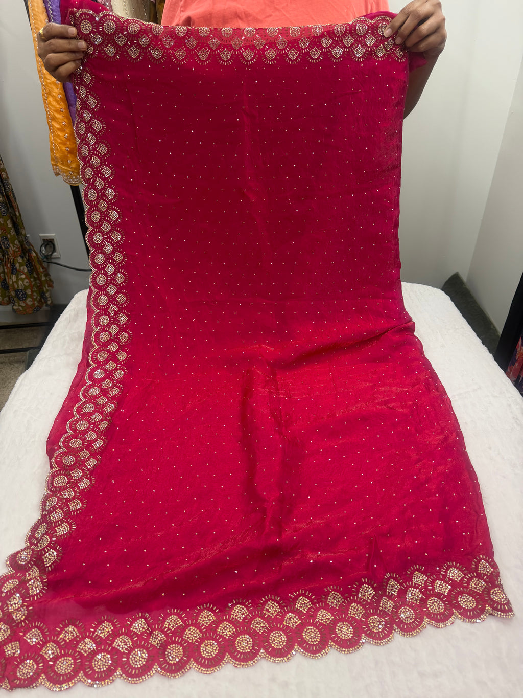 Fendy silk party wear saree with stitched blouse 💫