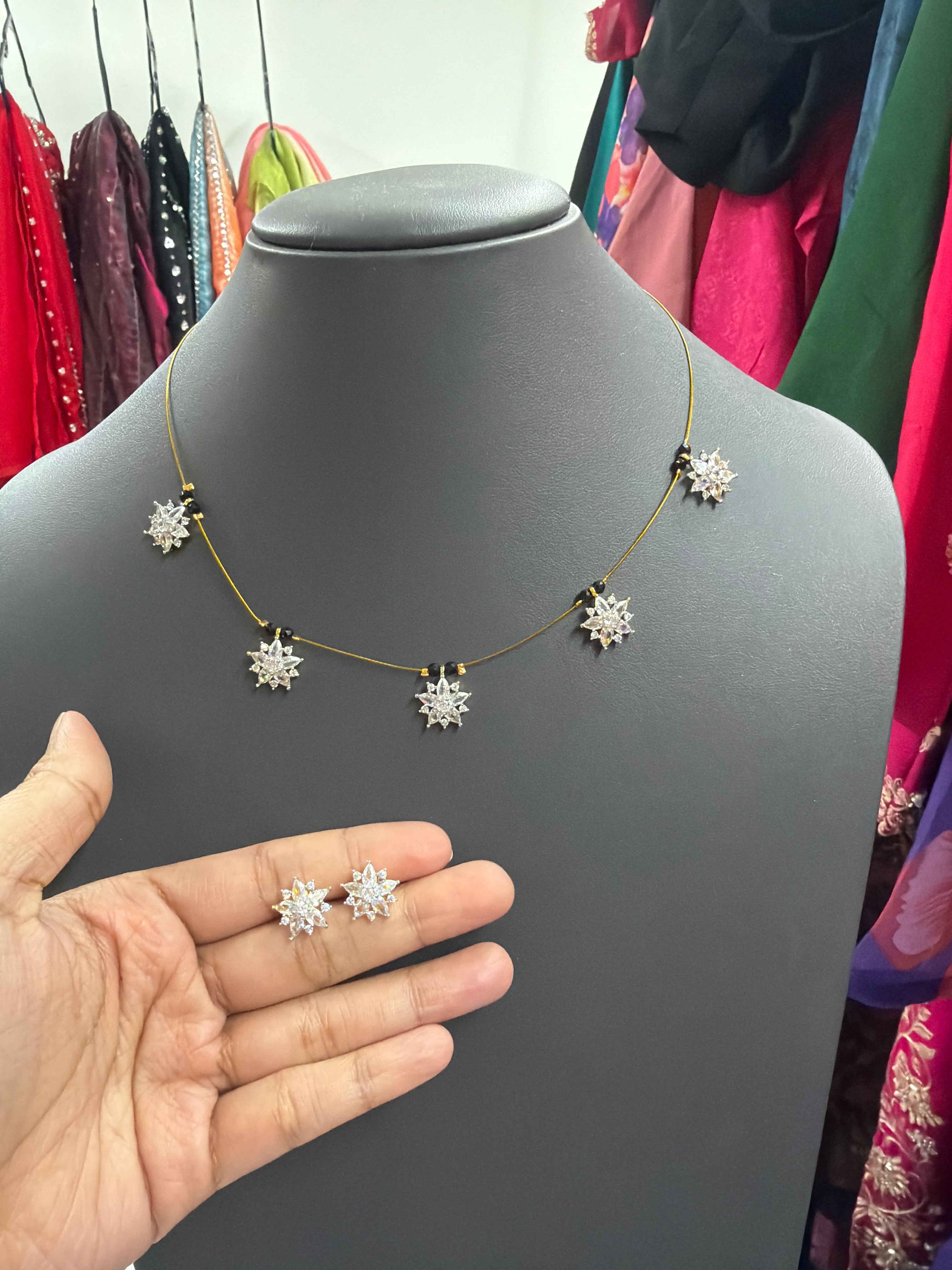 Invisible chain with earrings