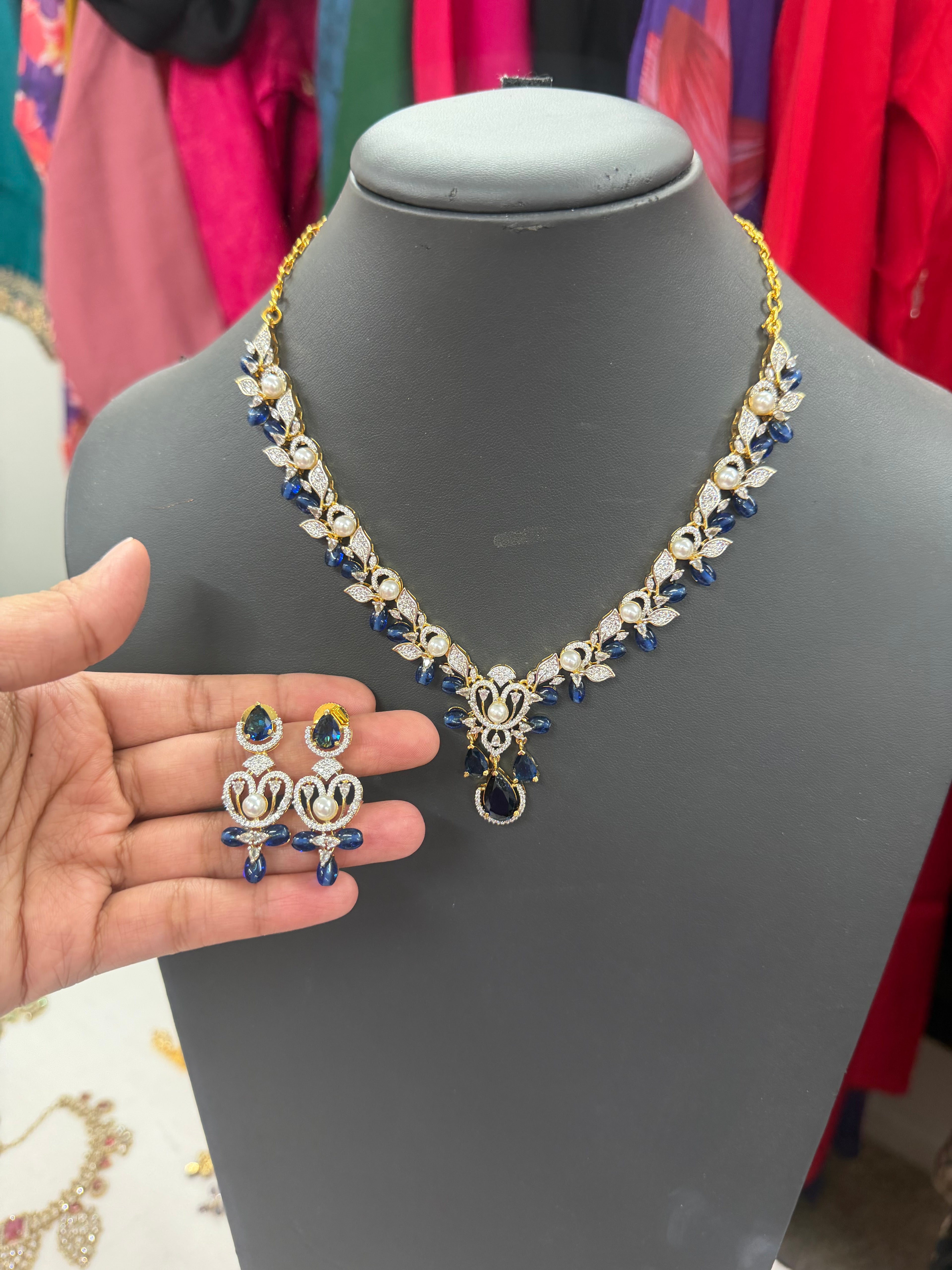 Elegant necklace set with matching earrings