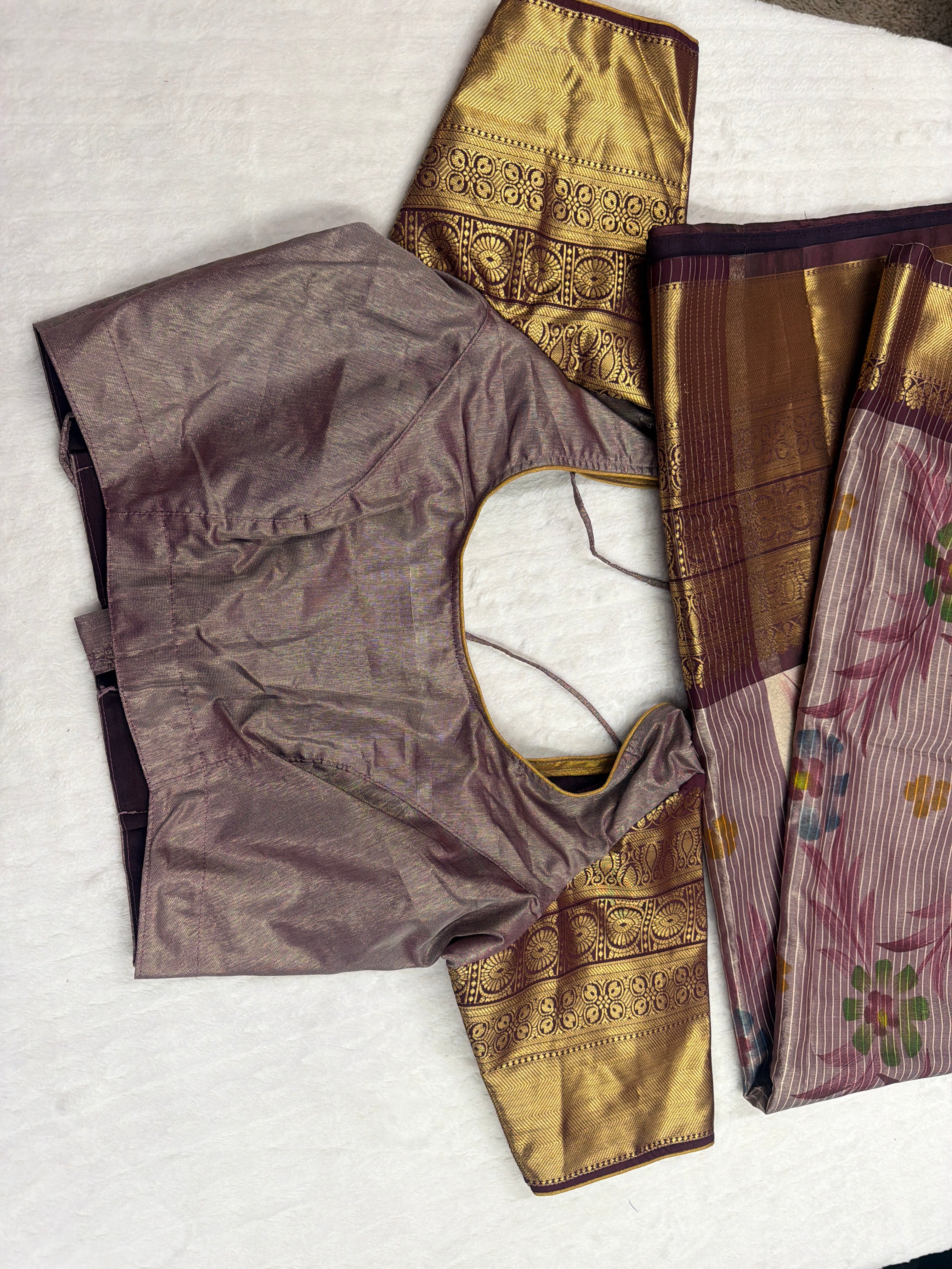 Sarees with stiched blouses