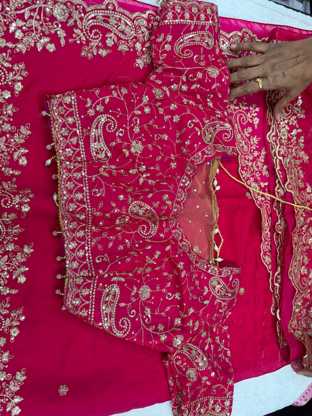 Premium Fendy Silk Saree with Stitched Blouse