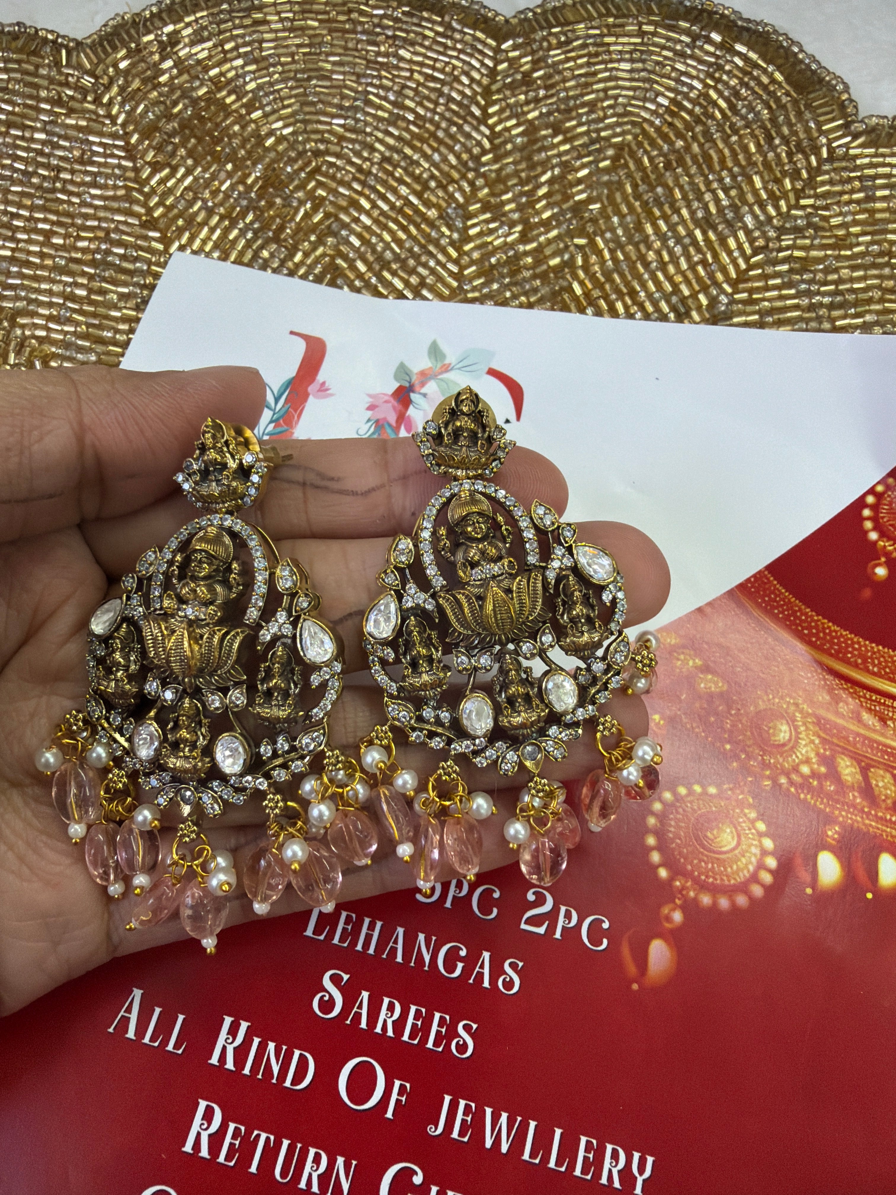 Elegant Beads Long Haram Set with Matching Earrings