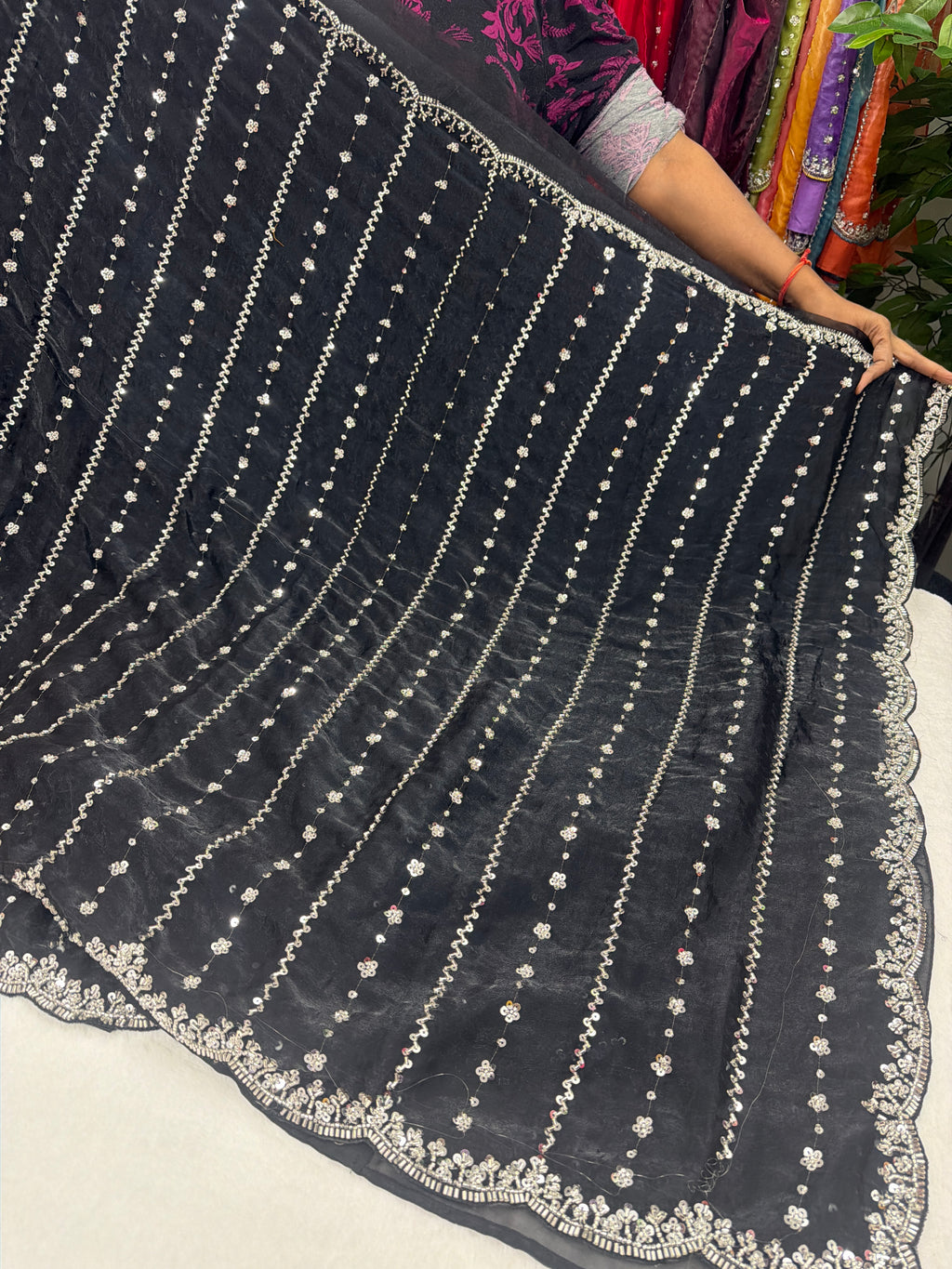 Premium quality party wear sarees with stitched blouse ✨