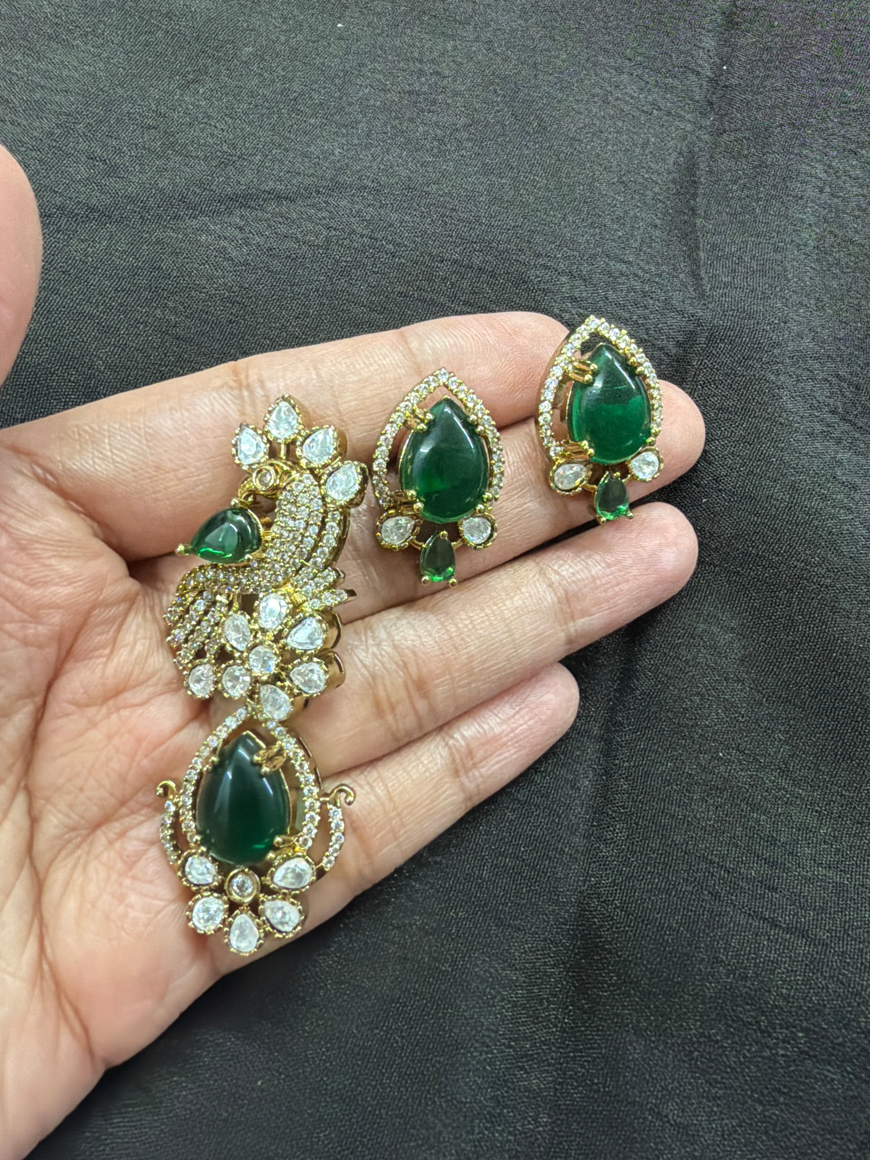 Elegant pendant set paired with earrings