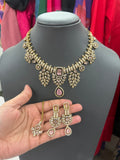 💎 Necklace + earrings + maang tikka set ✨