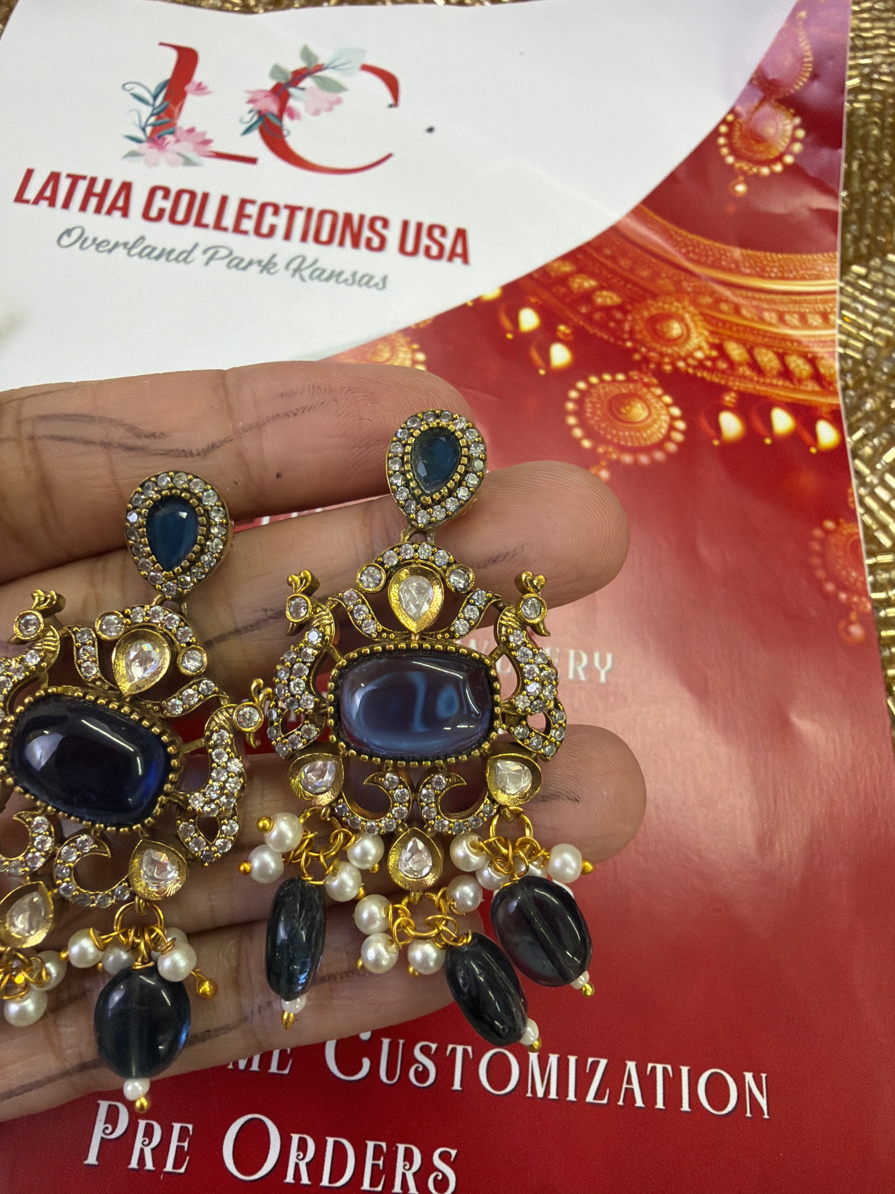 Elegant Beads Long Haram Set with Matching Earrings