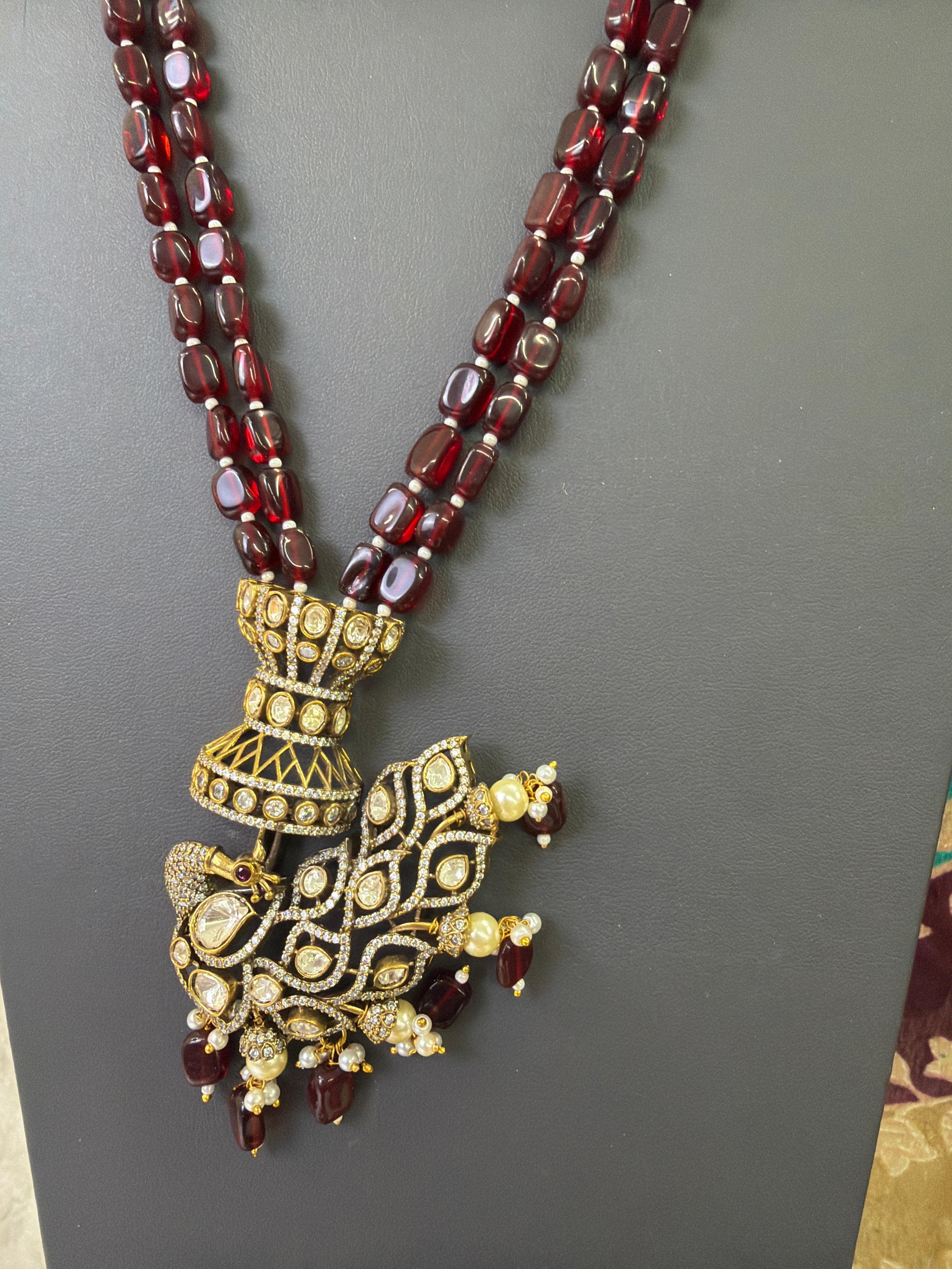 Elegant Beads Long Haram Set with Matching Earrings