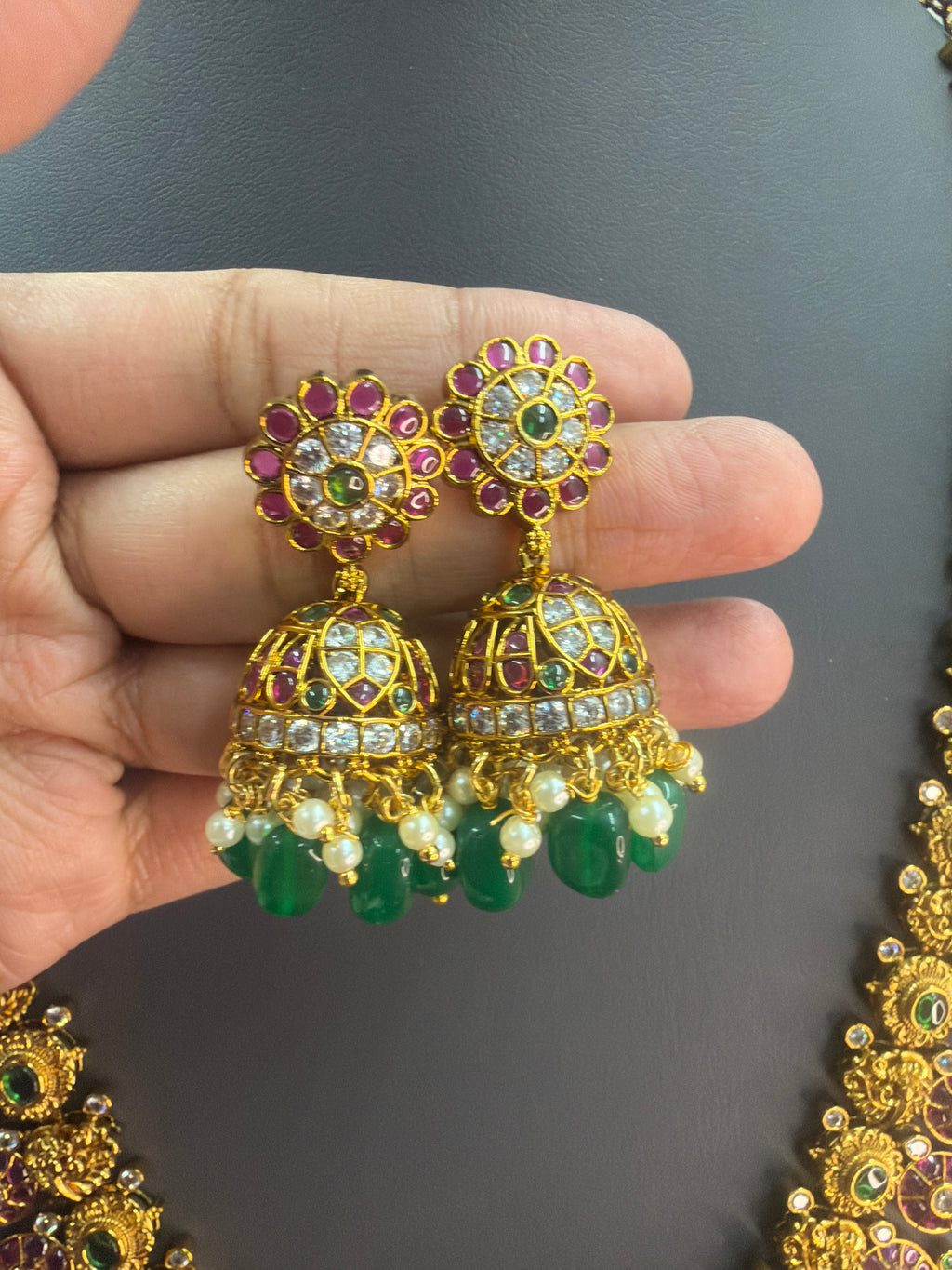 Haram with Earrings(detachable pendant)
