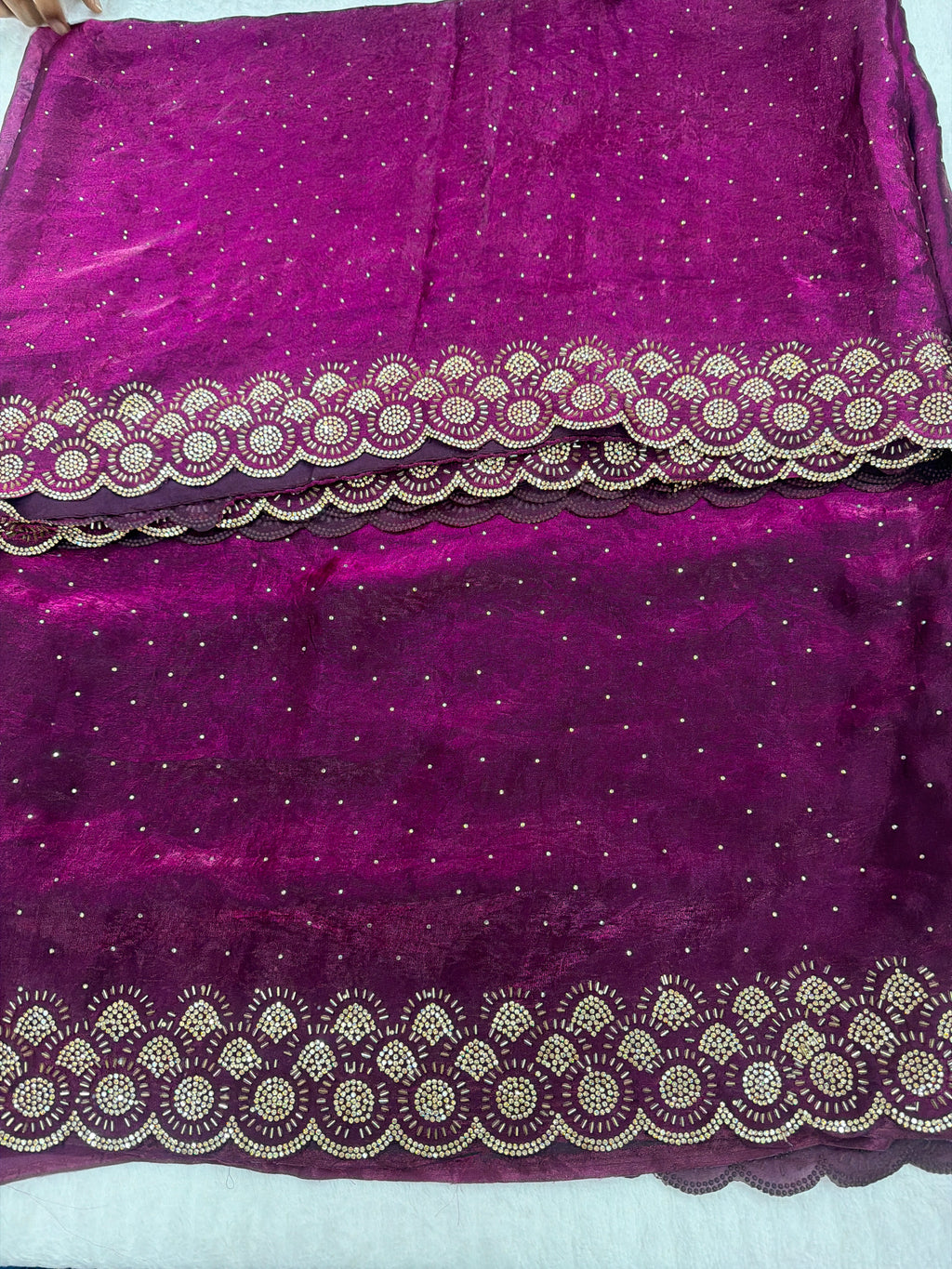 Fendy silk party wear saree with stitched blouse 💫
