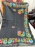Tanjore tussar saree with stitched blouse