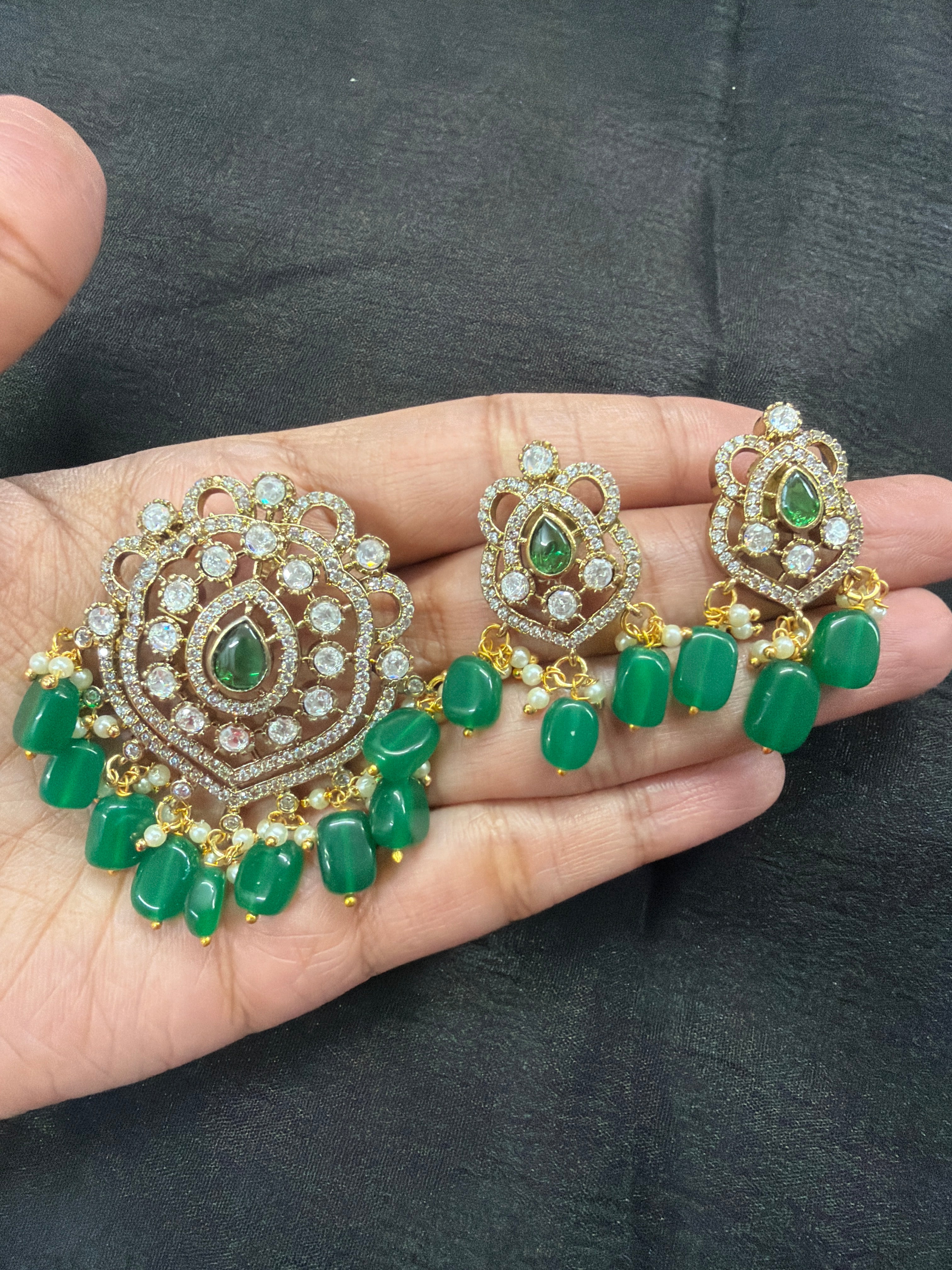Elegant pendant set paired with earrings