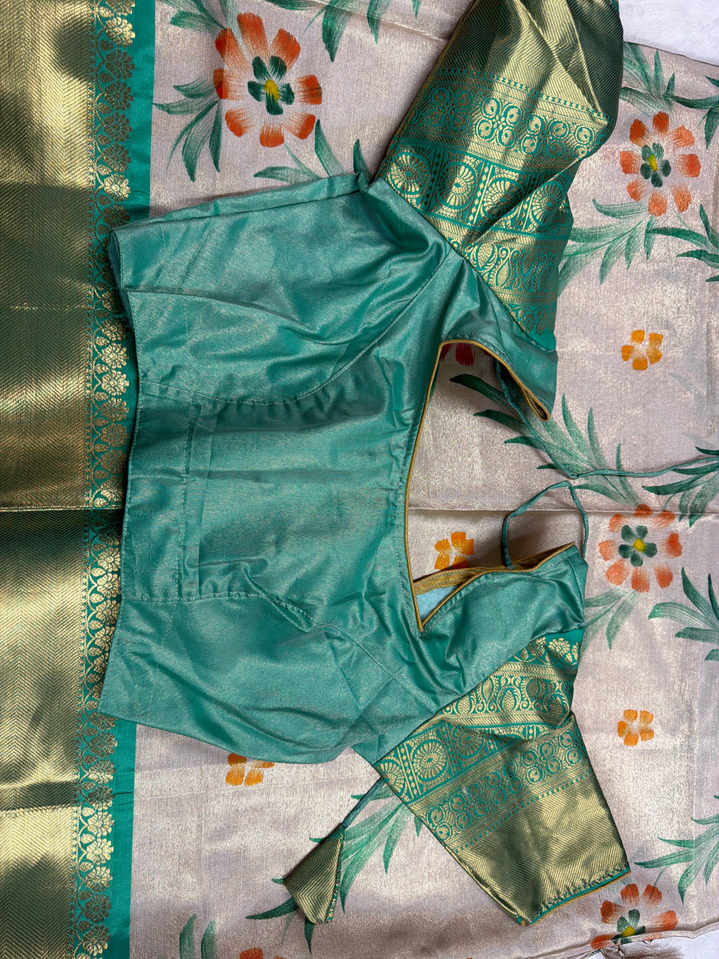 Saree with stiched blouse