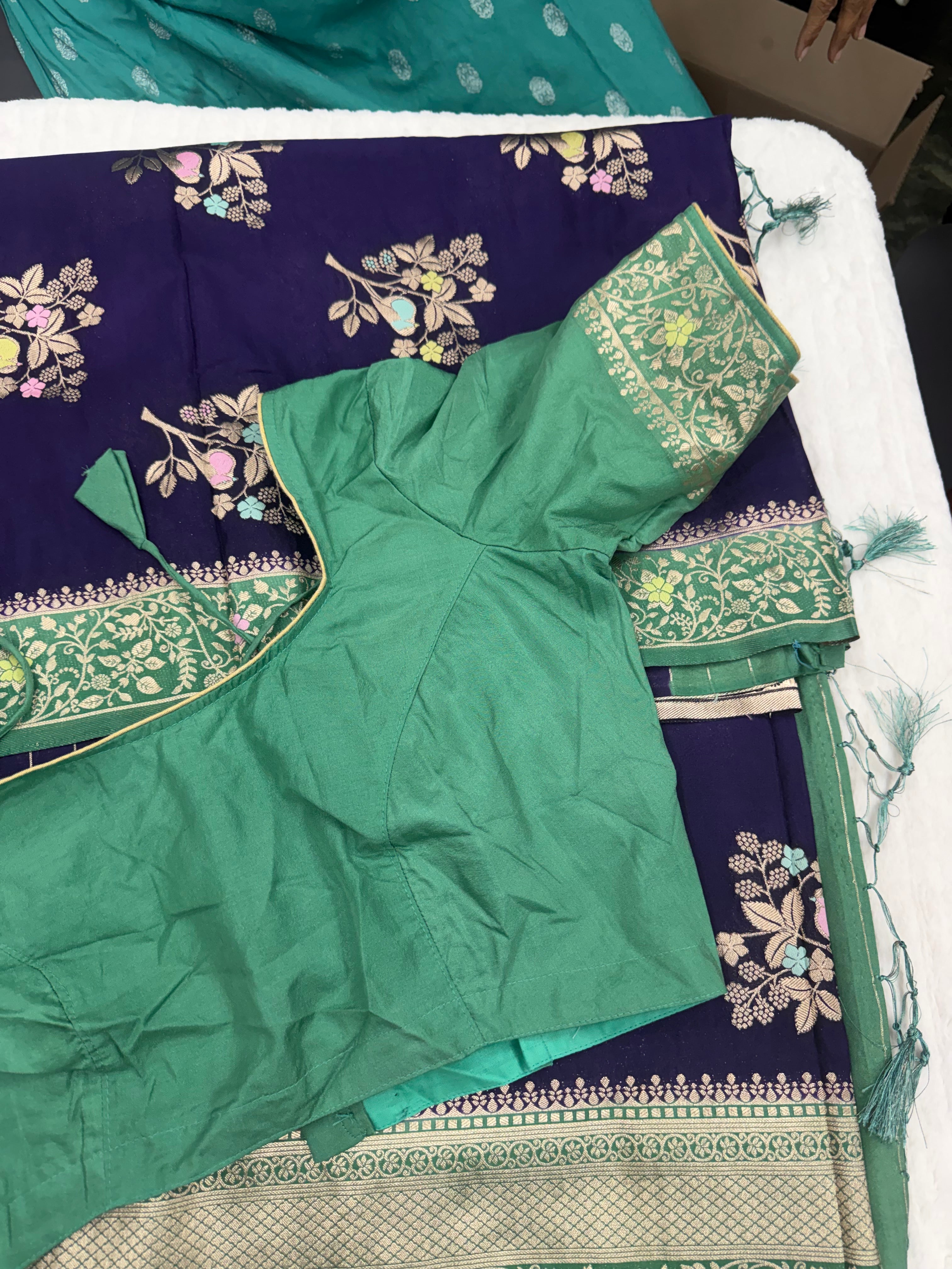 Saree with stiched blouse