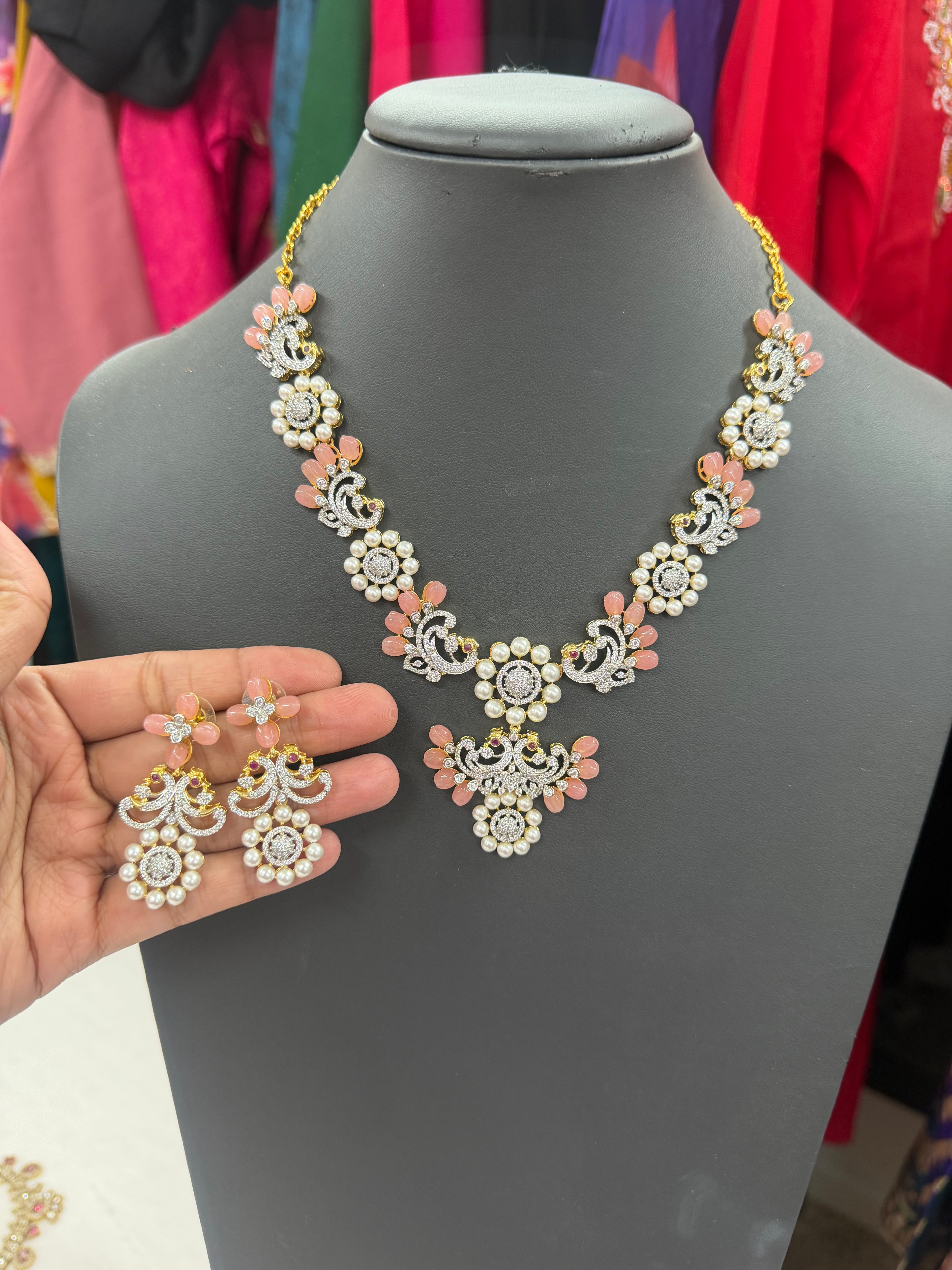Elegant necklace set with matching earrings