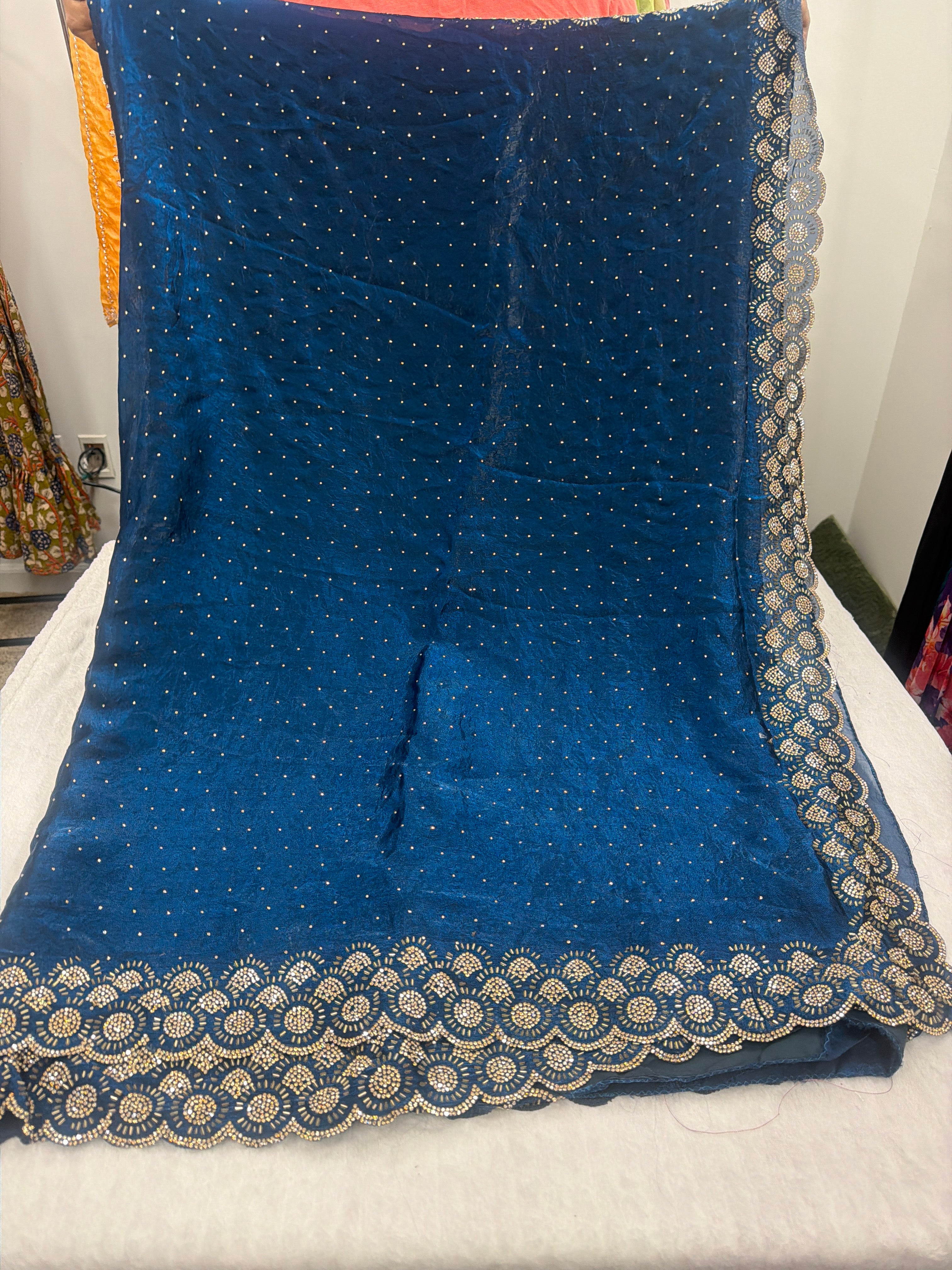 Fendy silk party wear saree with stitched blouse 💫