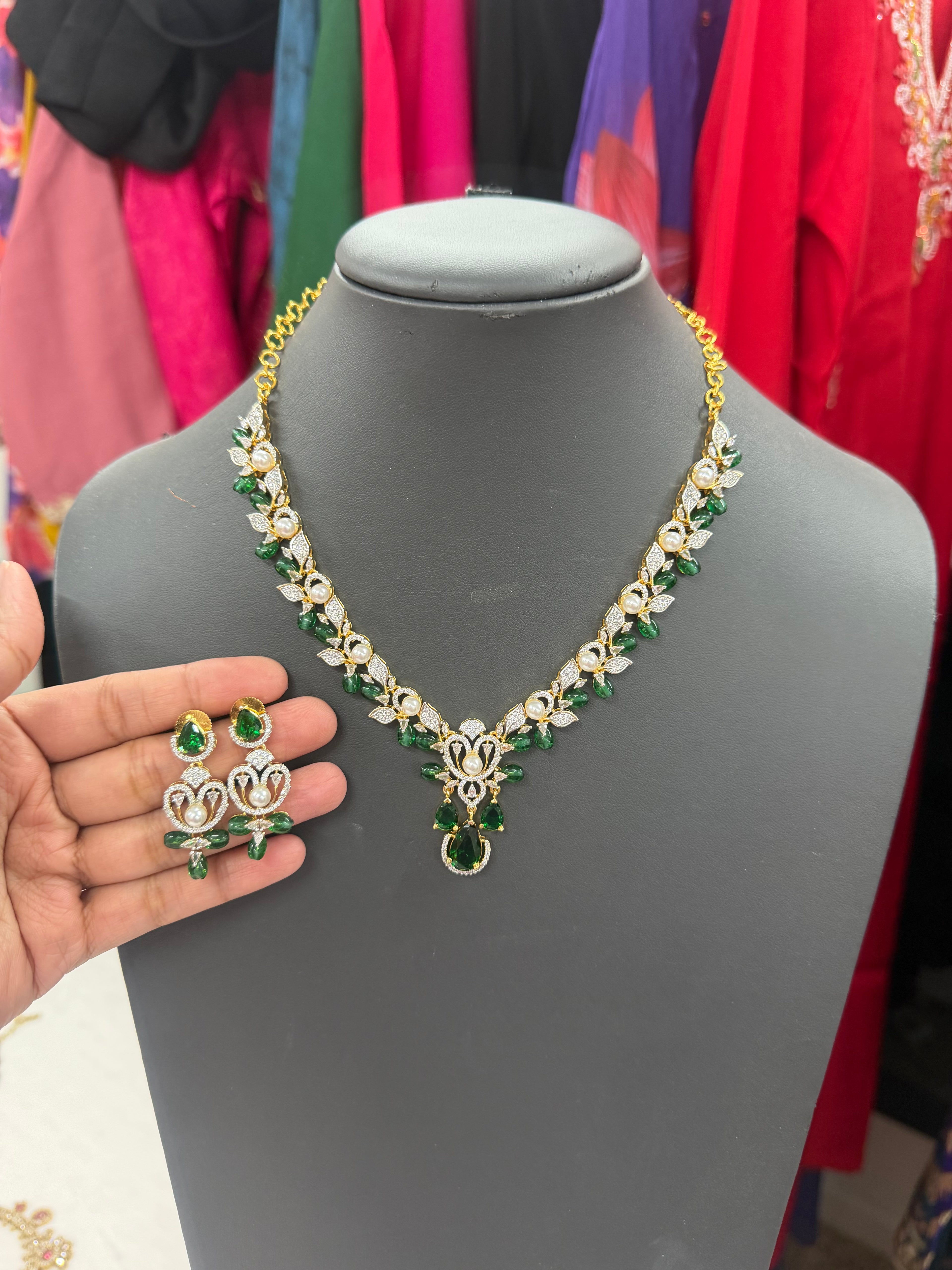 Elegant necklace set with matching earrings