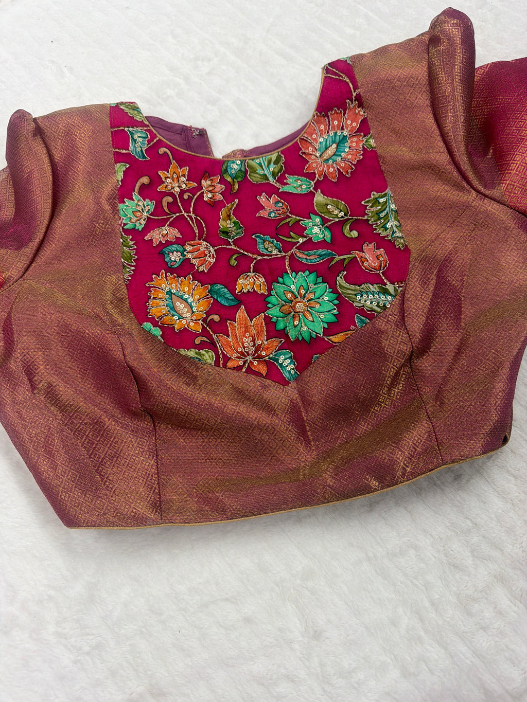 Rich Kalamkari brocade blouse