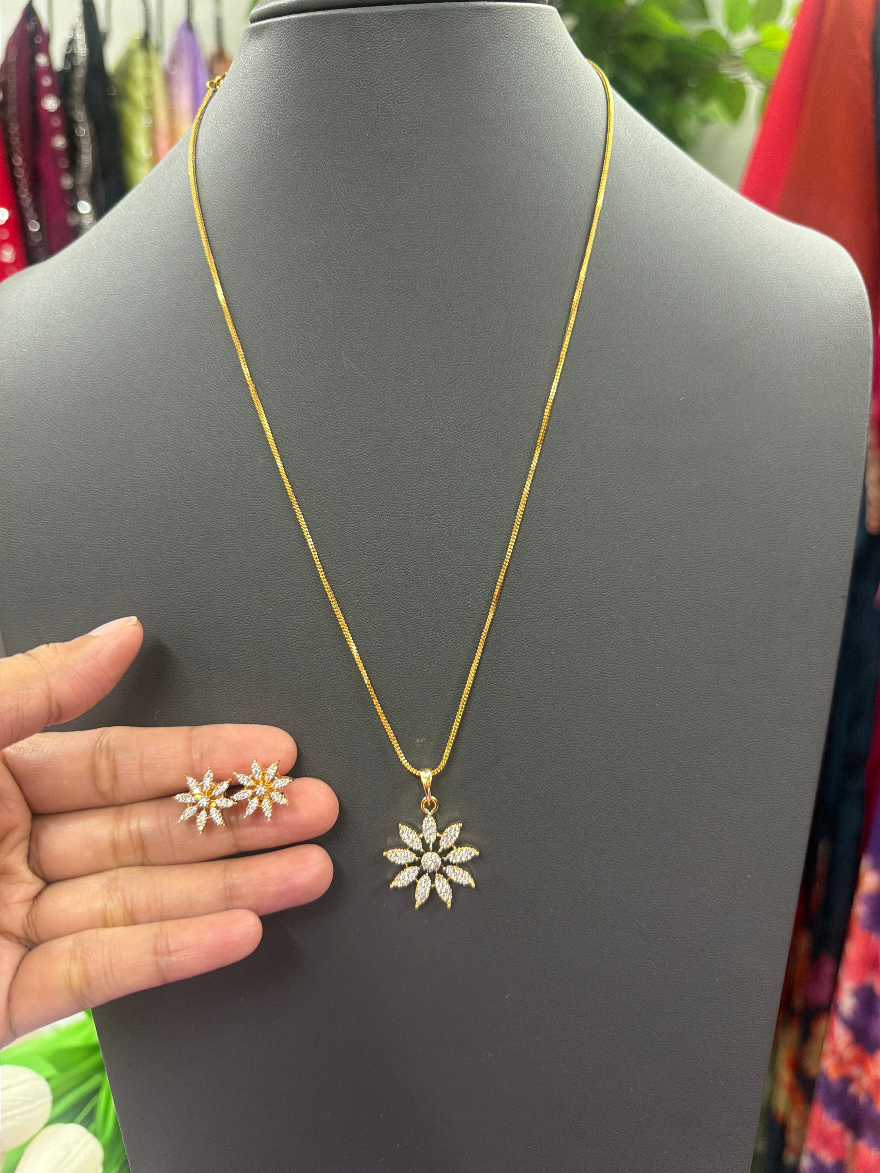 Chain with Locket & Earrings ✨
