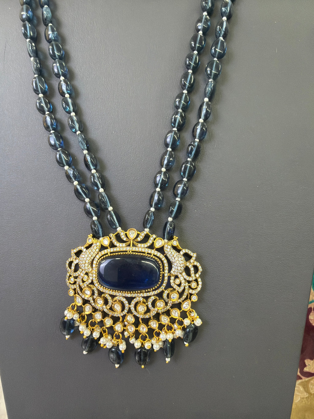 Elegant Beads Long Haram Set with Matching Earrings