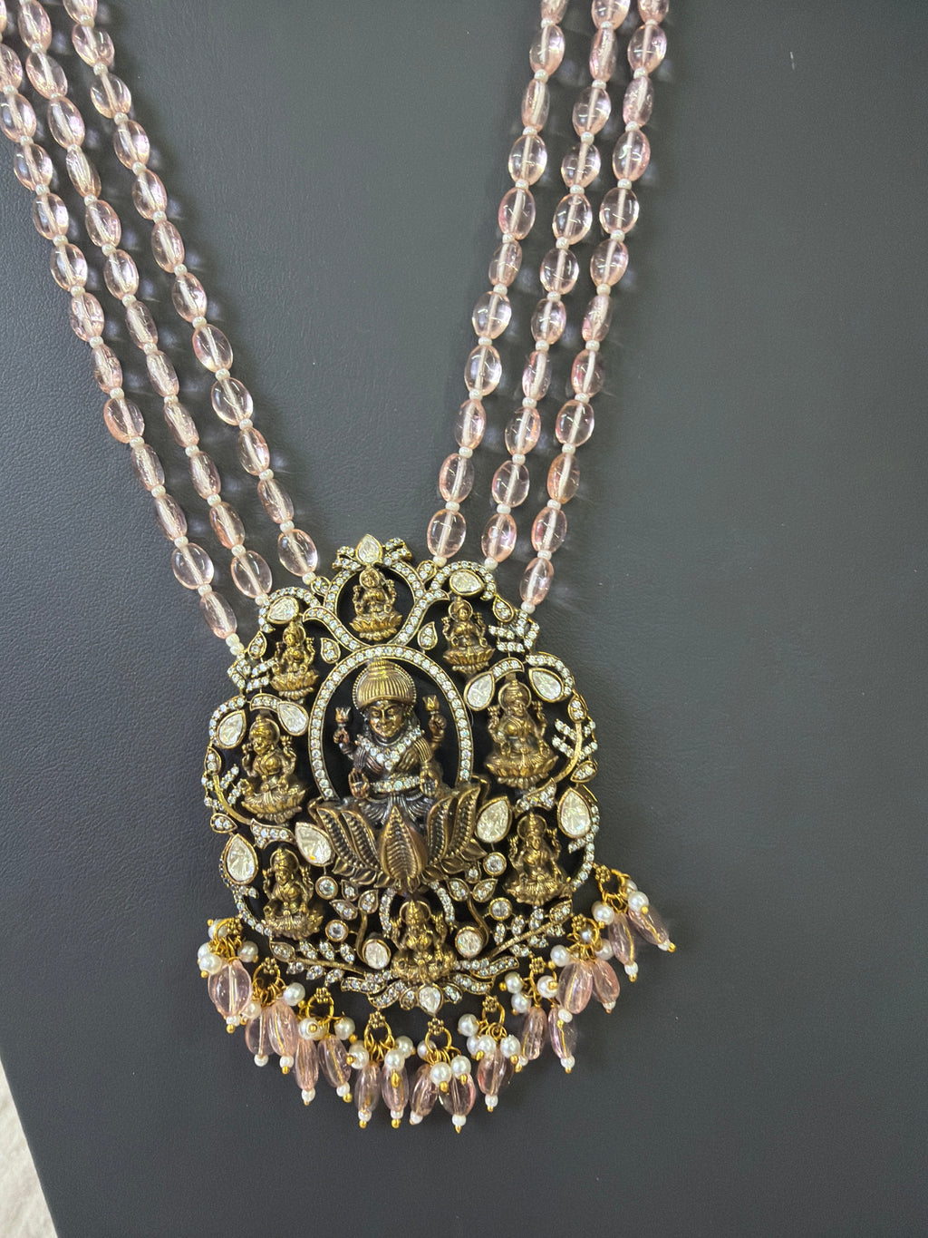 Elegant Beads Long Haram Set with Matching Earrings
