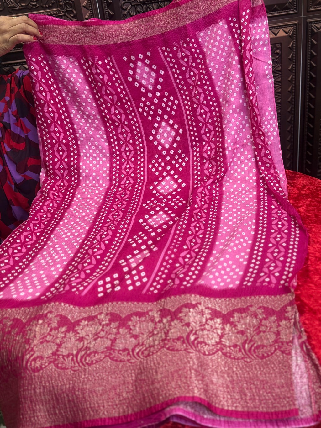 ✨ Soft Bandini Georgette Crush Saree