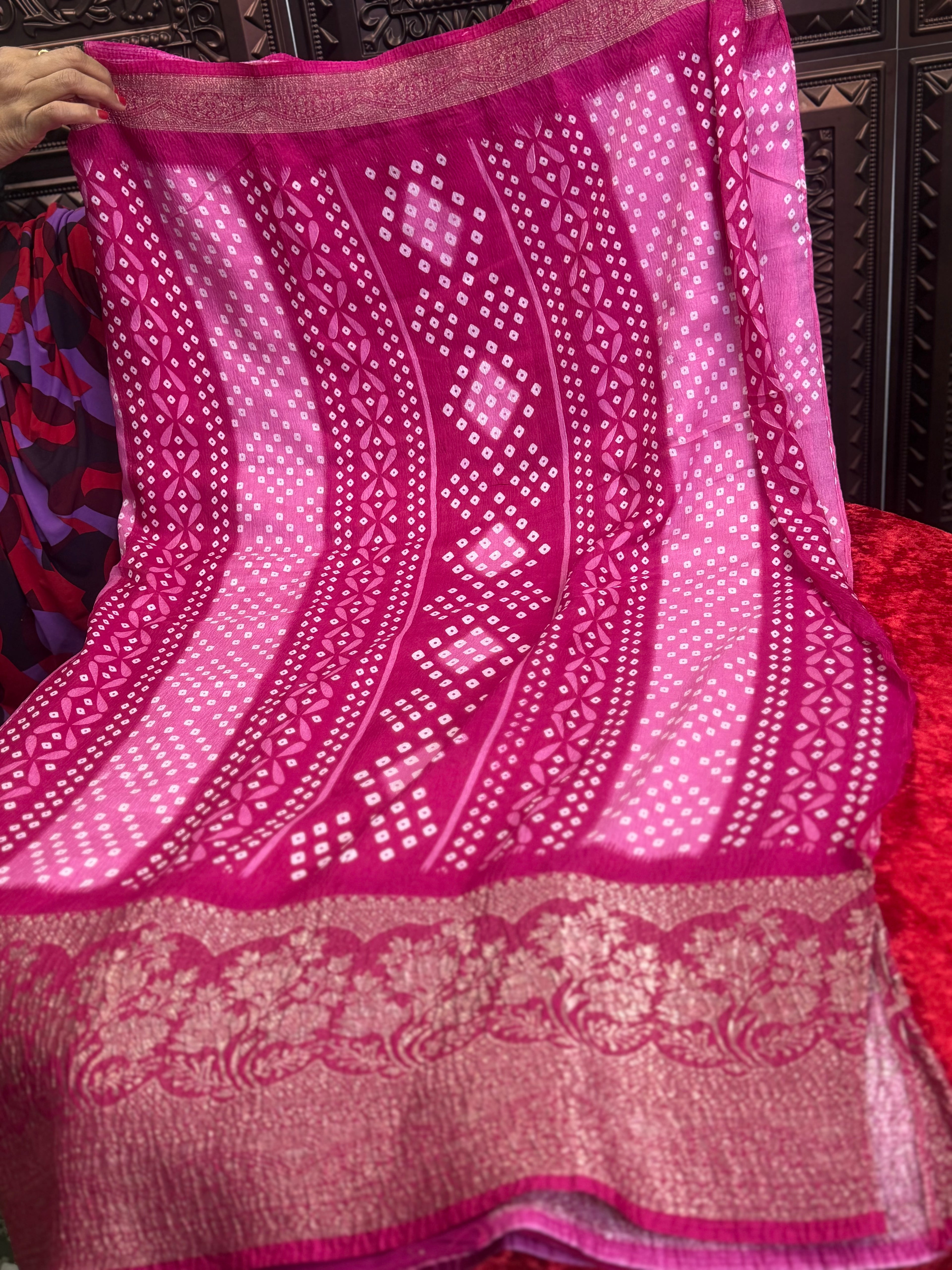 ✨ Soft Bandini Georgette Crush Saree