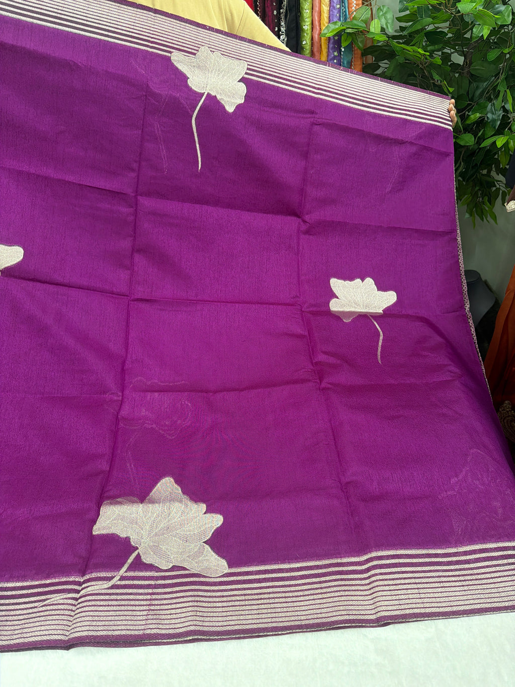 Elegant Tussar Silk Saree with Ready-Stitched Blouse ✨