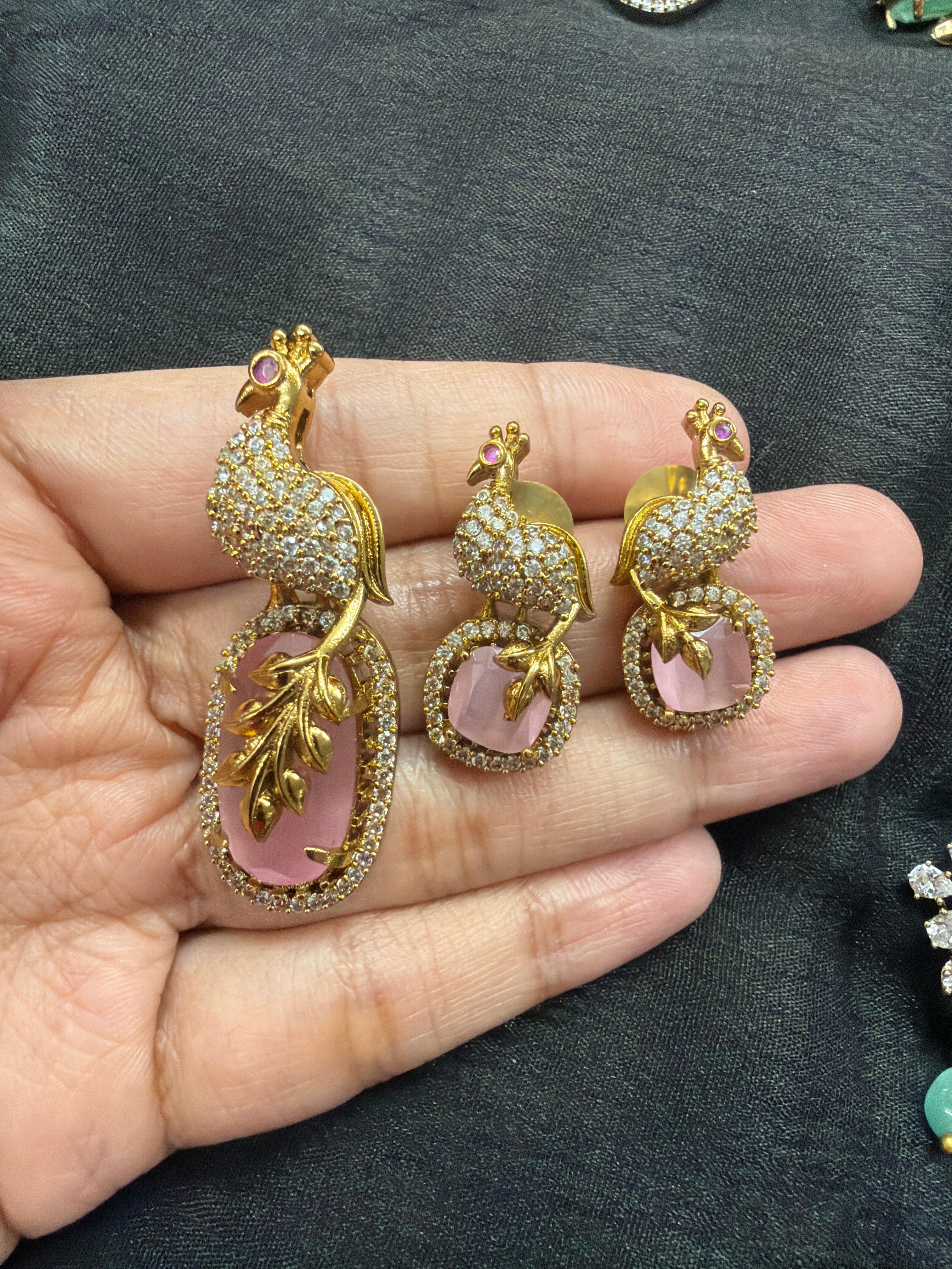Elegant pendant set paired with earrings