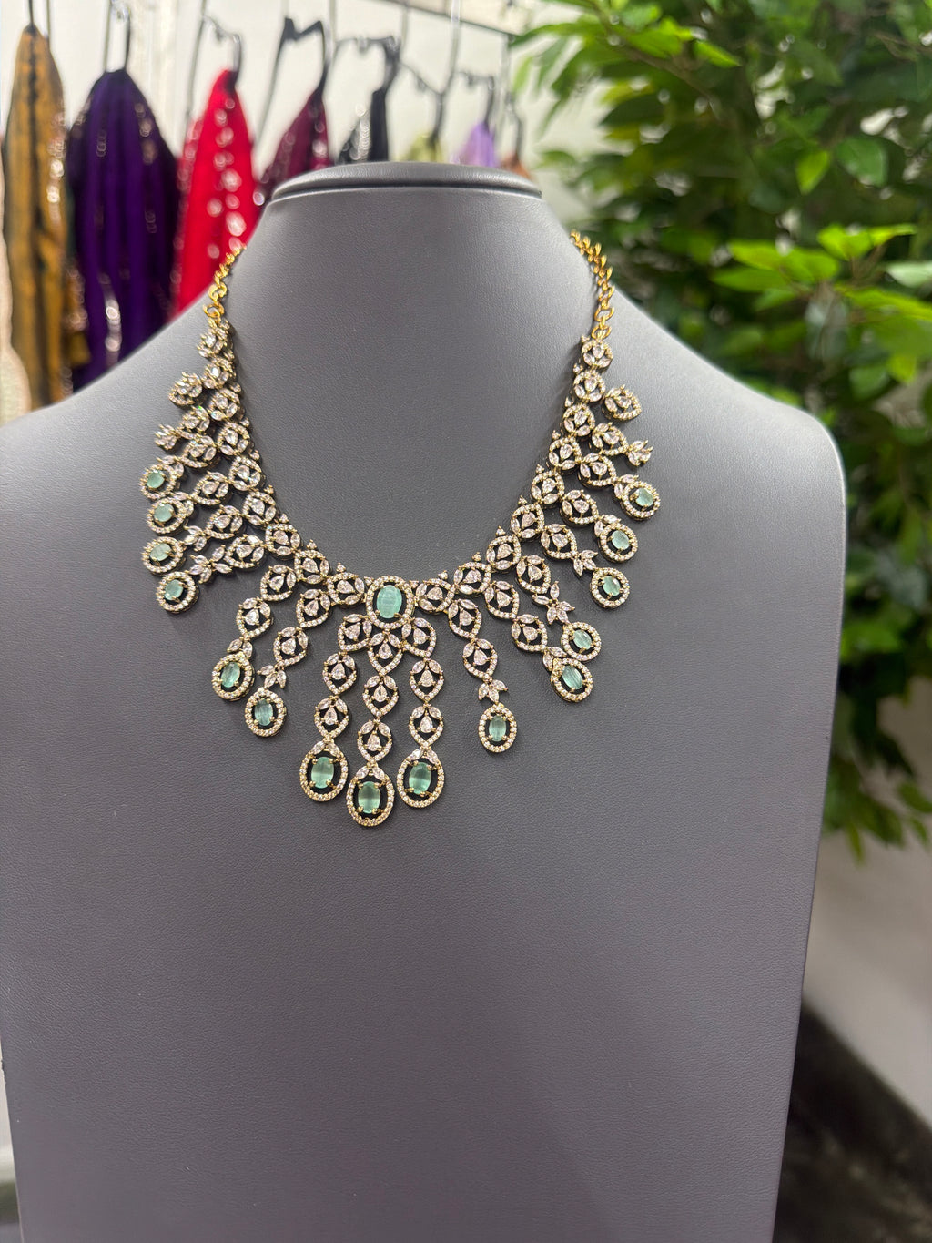 Grand Statement Necklace Set with Earrings