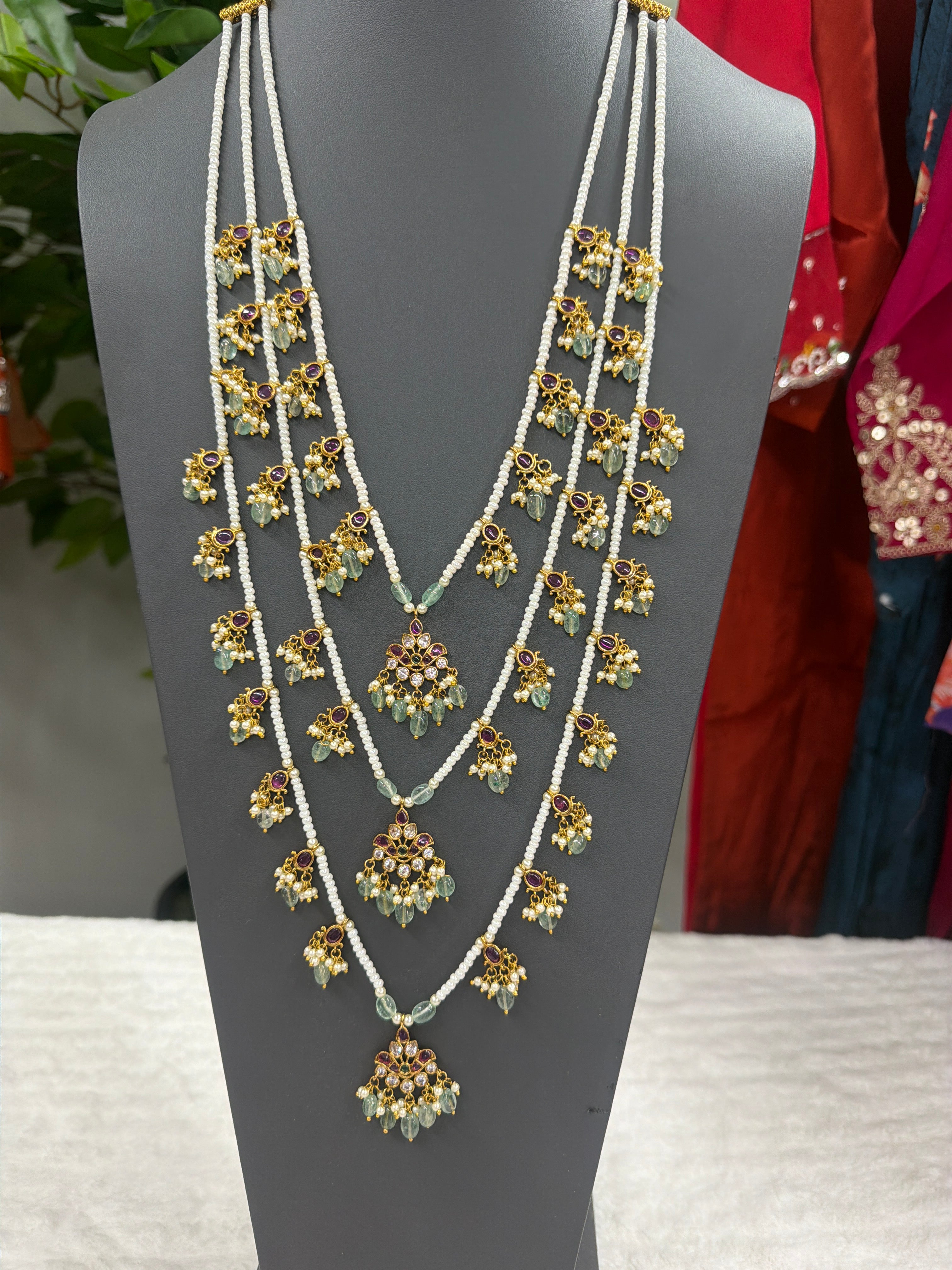 Rajashree Multi-Layer Pearl Haram