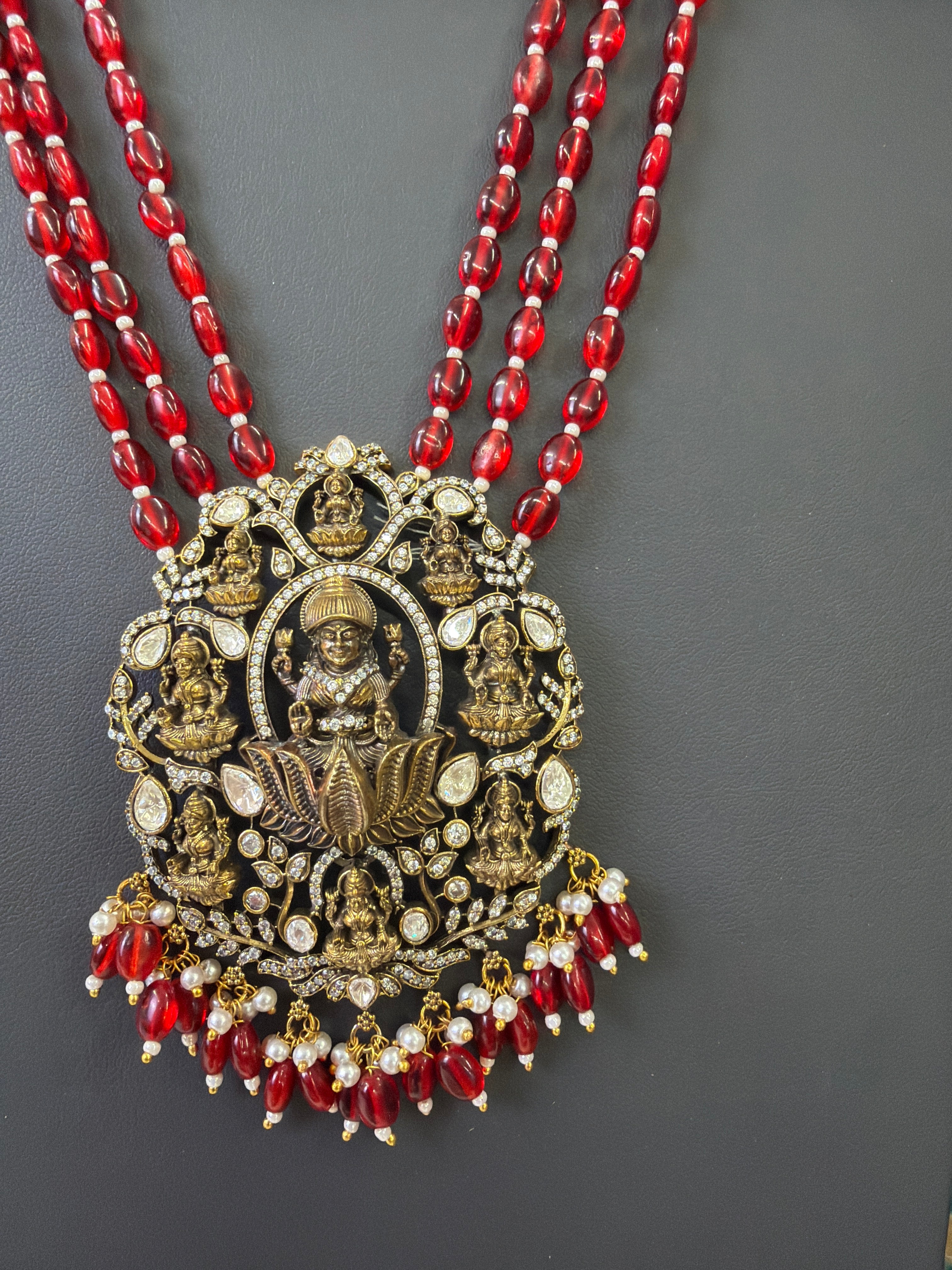 Elegant Beads Long Haram Set with Matching Earrings