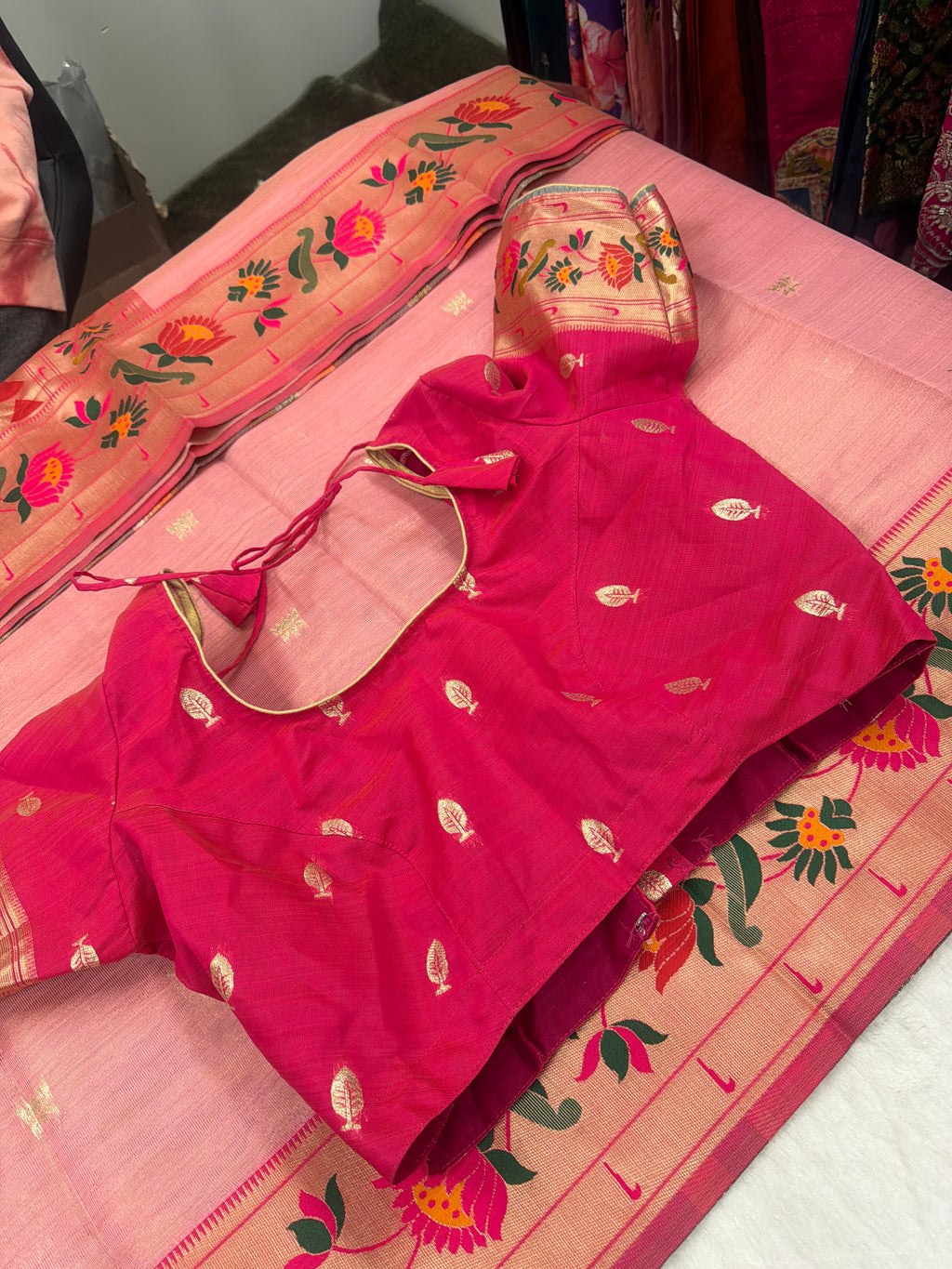 Saree with stiched blouse