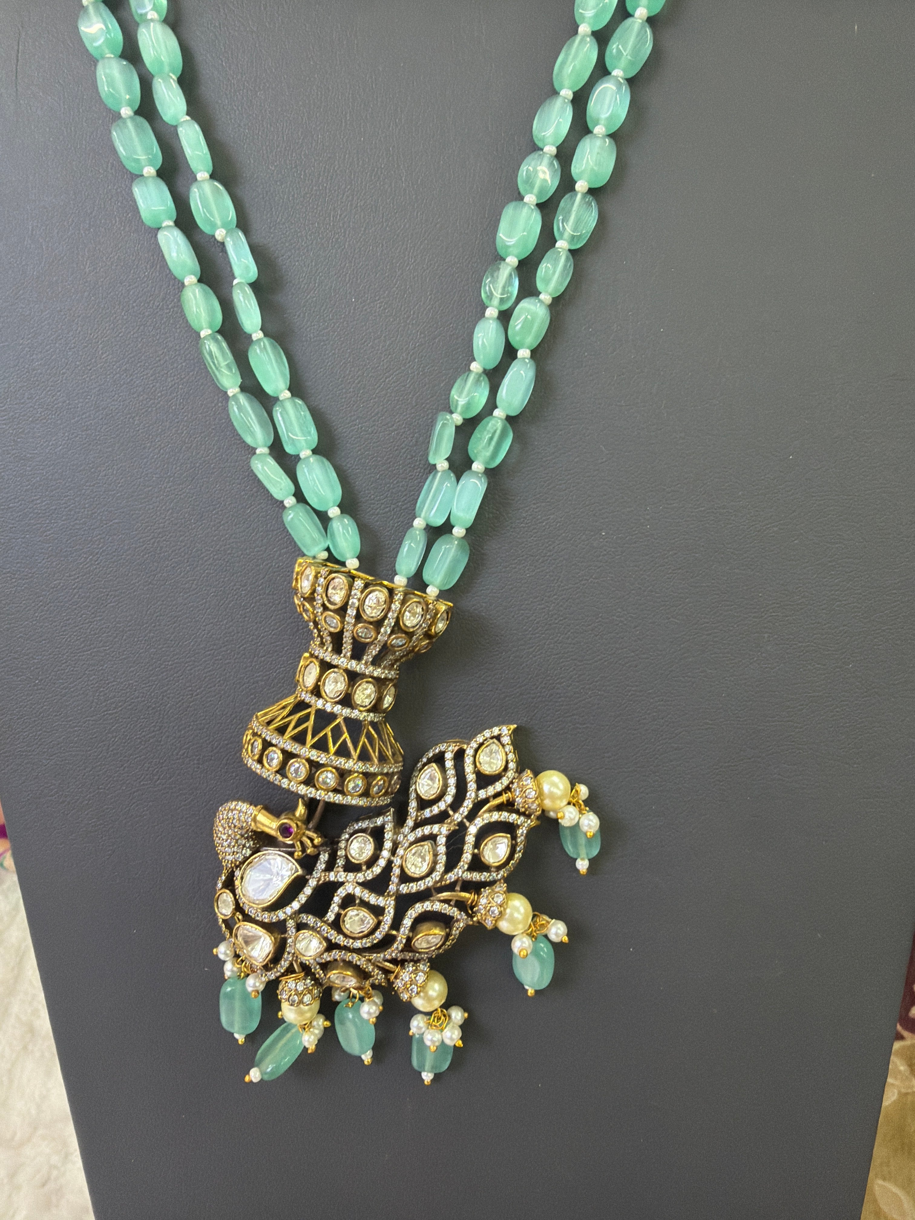 Elegant Beads Long Haram Set with Matching Earrings