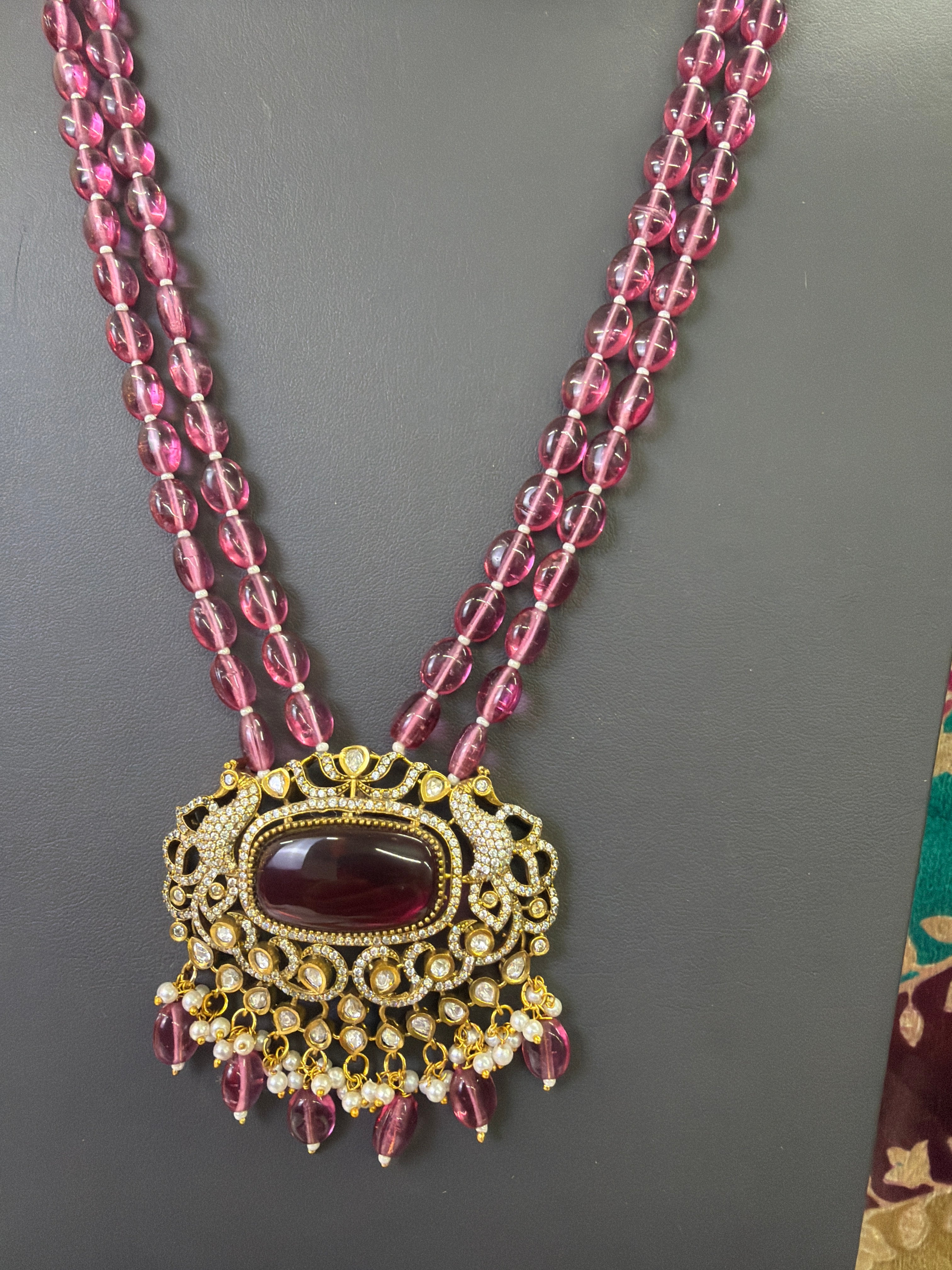 Elegant Beads Long Haram Set with Matching Earrings