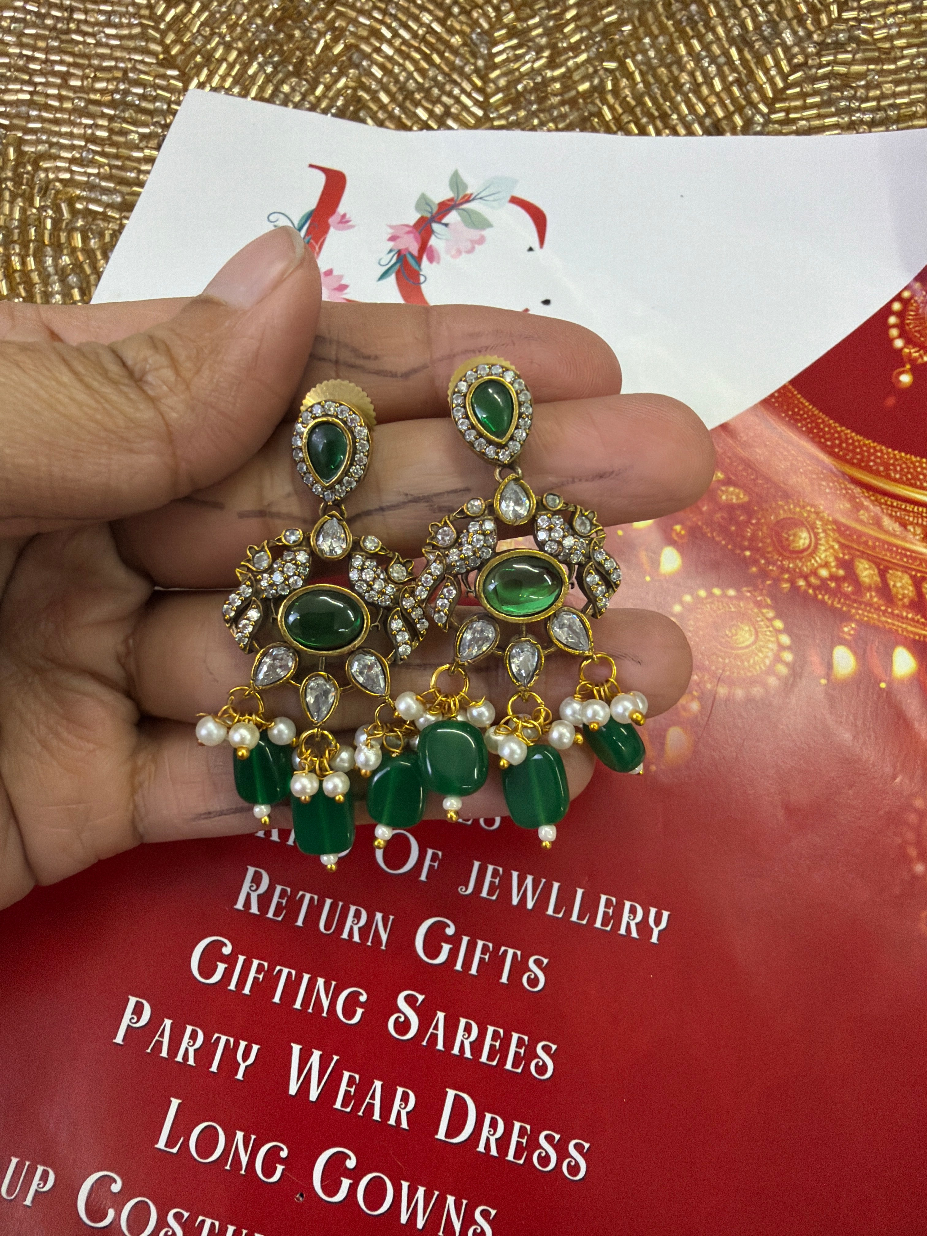 Elegant Beads Long Haram Set with Matching Earrings