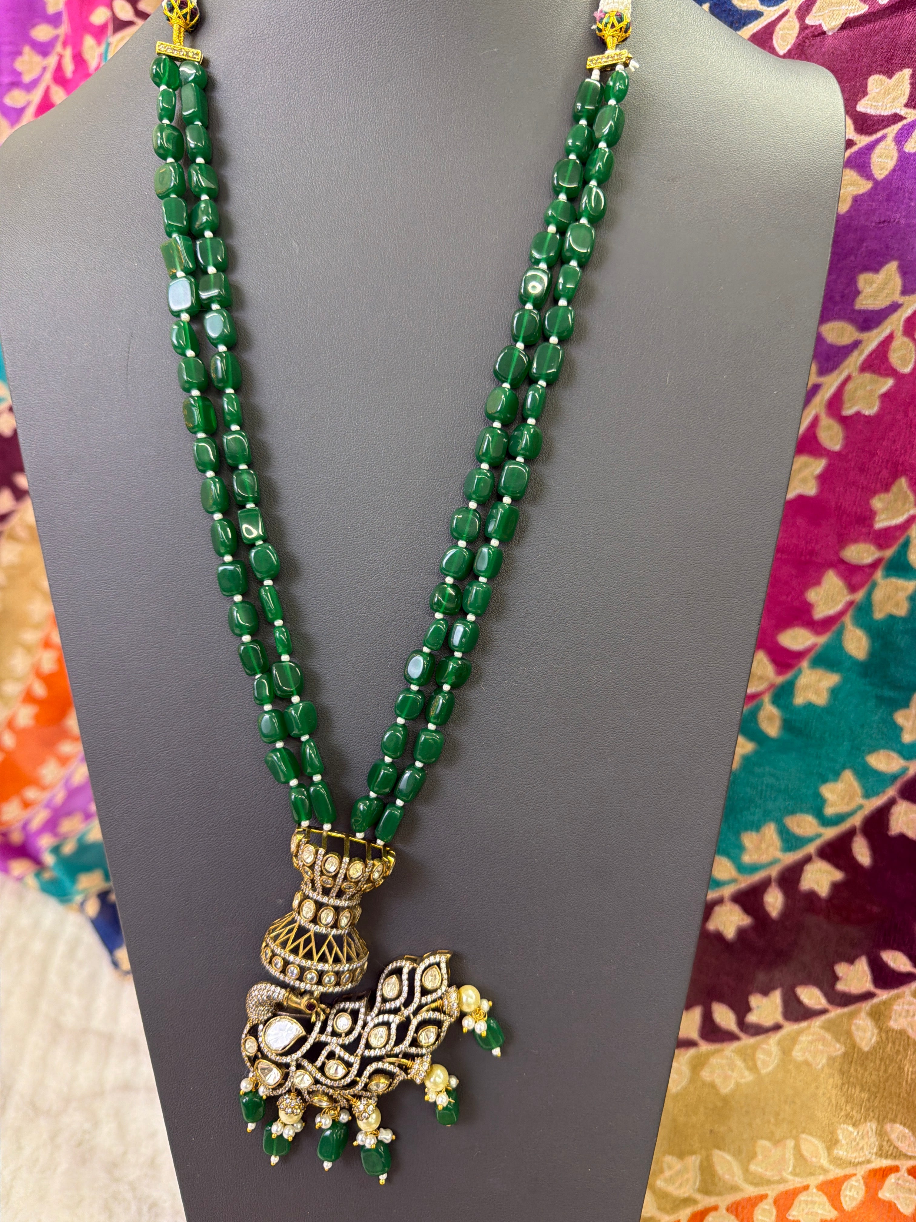 Elegant Beads Long Haram Set with Matching Earrings