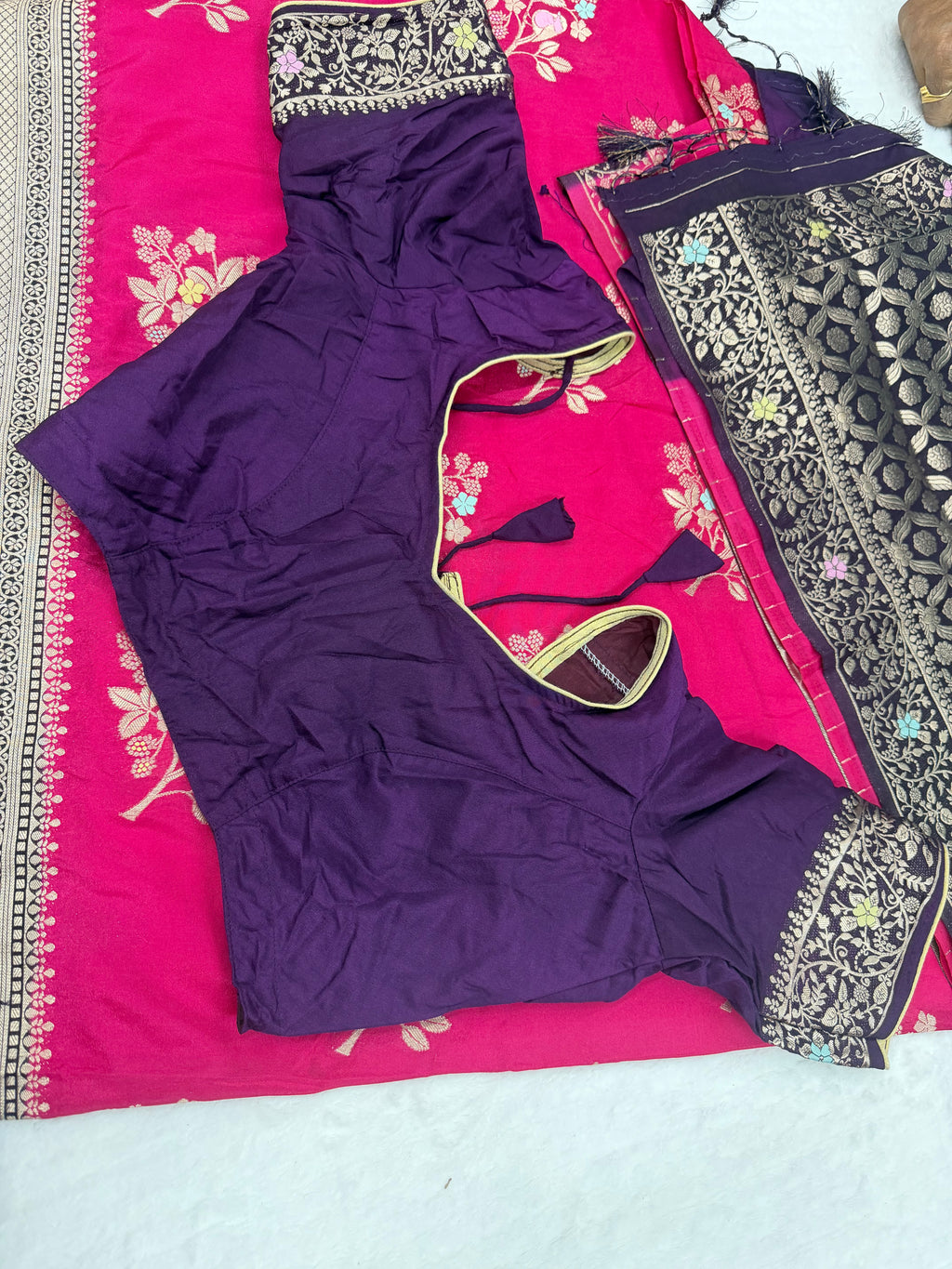 Saree with stiched blouse