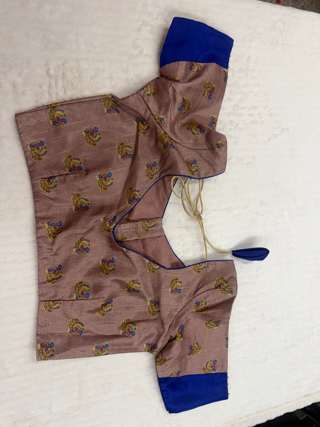 Tanjore tussar saree with stitched blouse